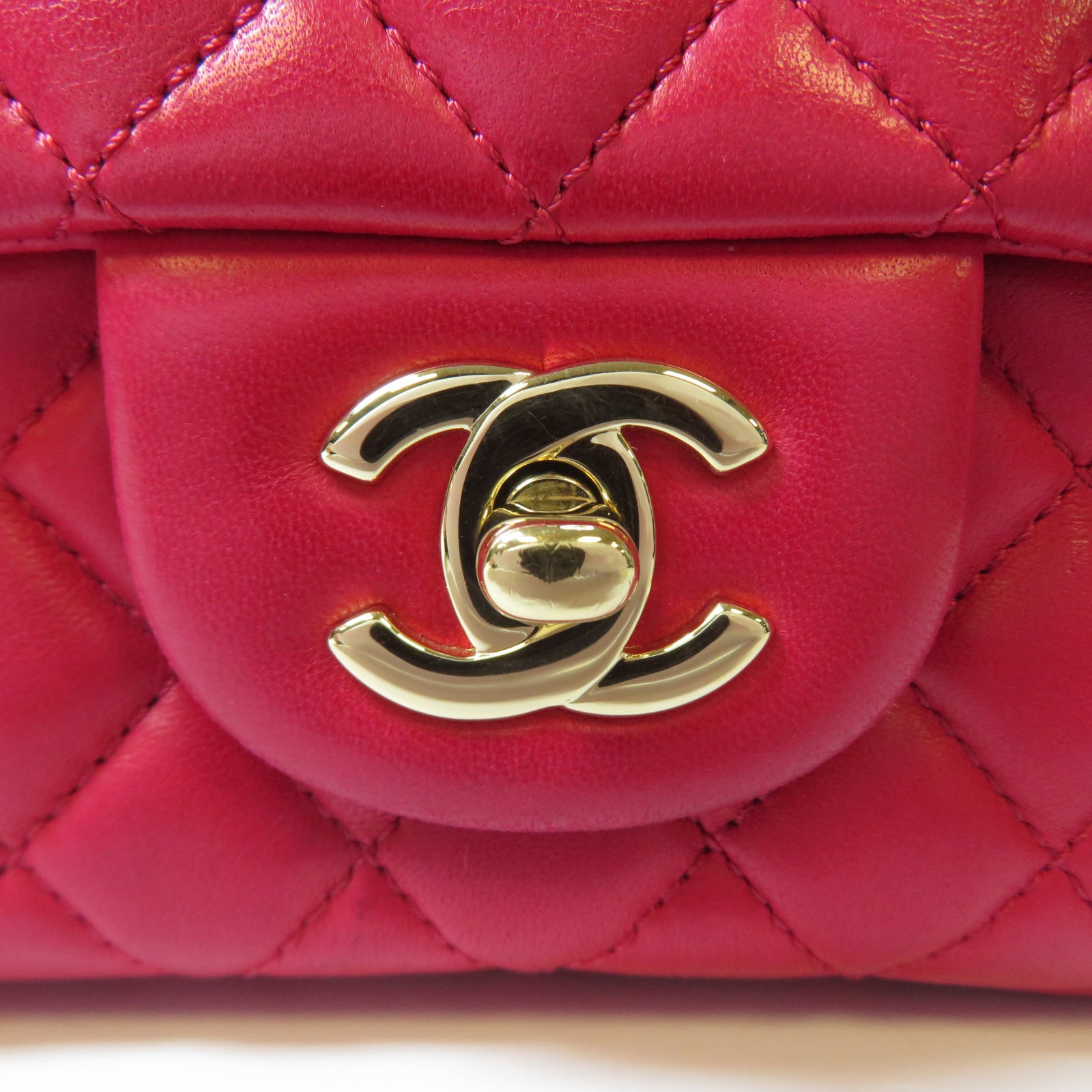 CHANEL 【激減優惠】菱格羊皮皮革Valentine Chain Shoulder Bag金扣鏈帶肩背袋粉紅色