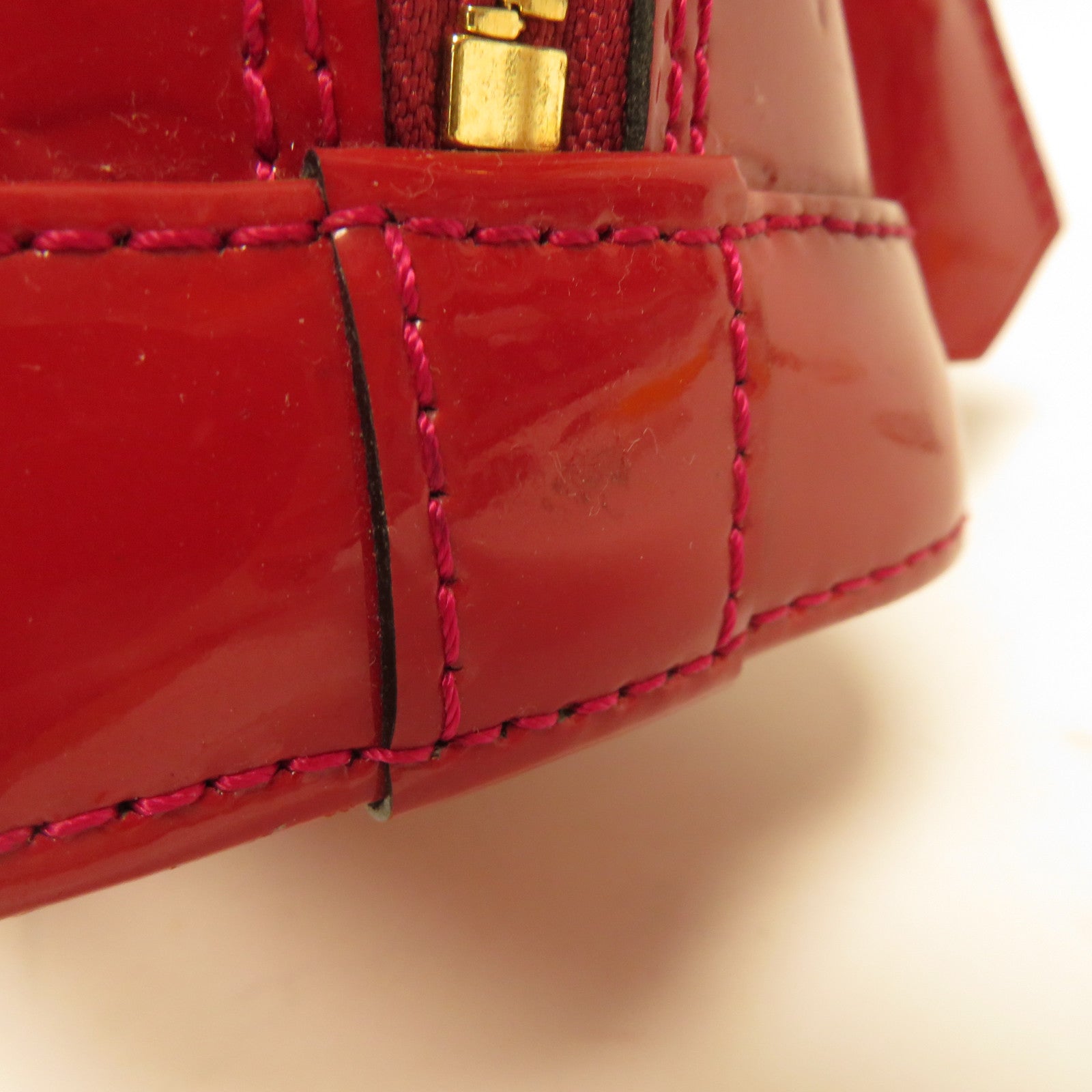 LOUIS VUITTON Monogram Vernis Alma BB金扣手挽肩背兩用袋紅色