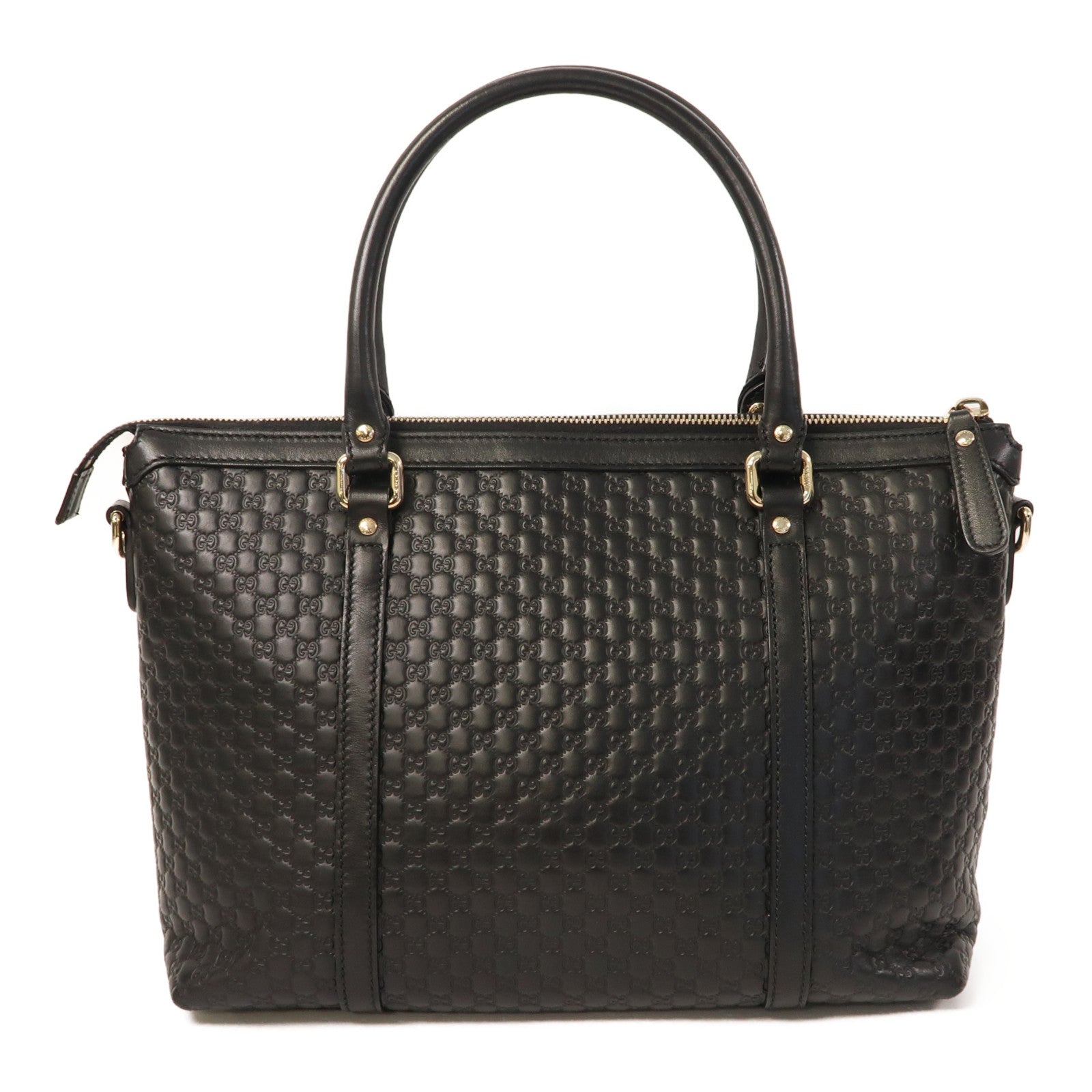 GUCCI 牛皮皮革Guccissima 2 Way Shoulder金扣手挽肩背兩用袋黑色