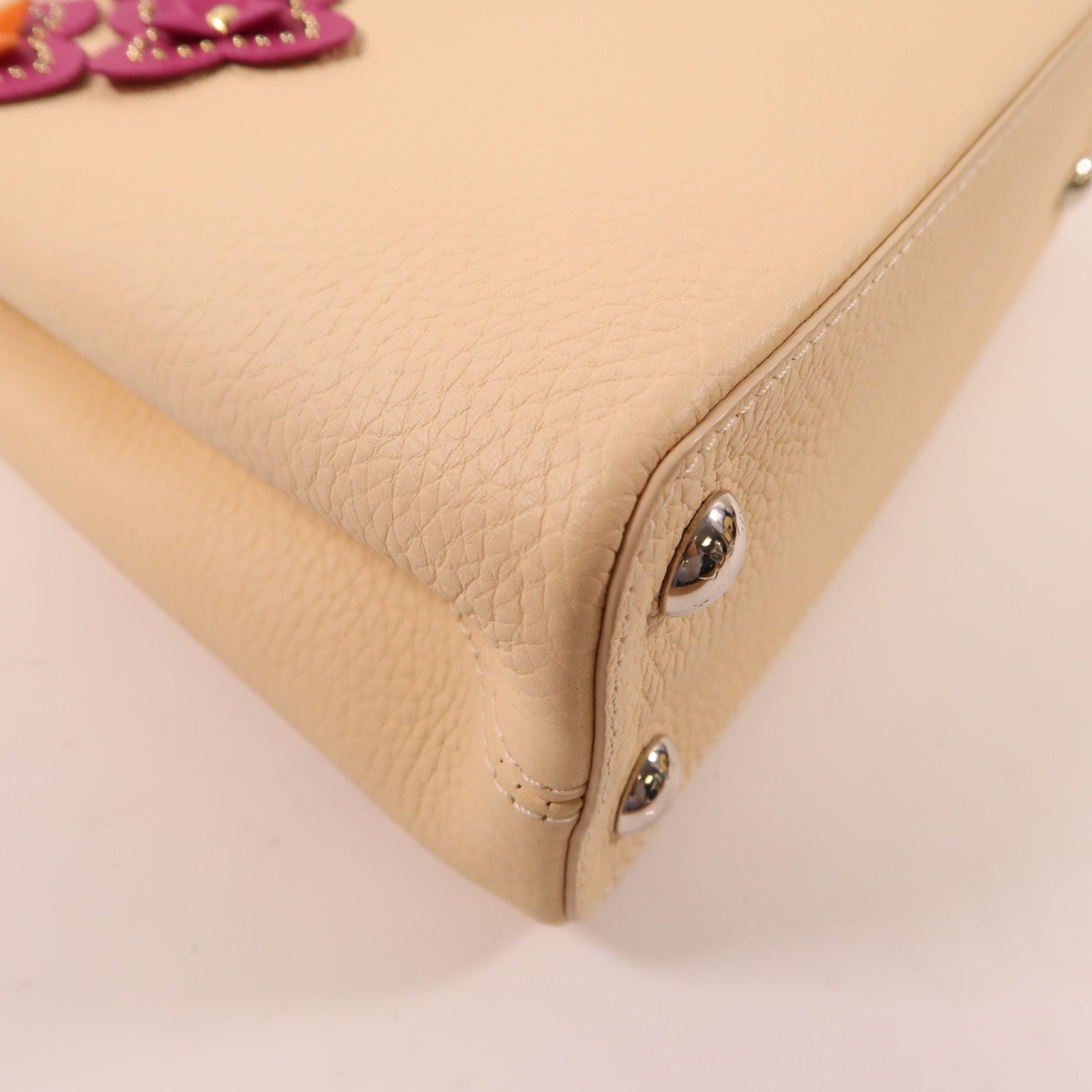 LOUIS VUITTON LV SHW Capucines BB 2 Way Bag M53661 Leather Light Beige