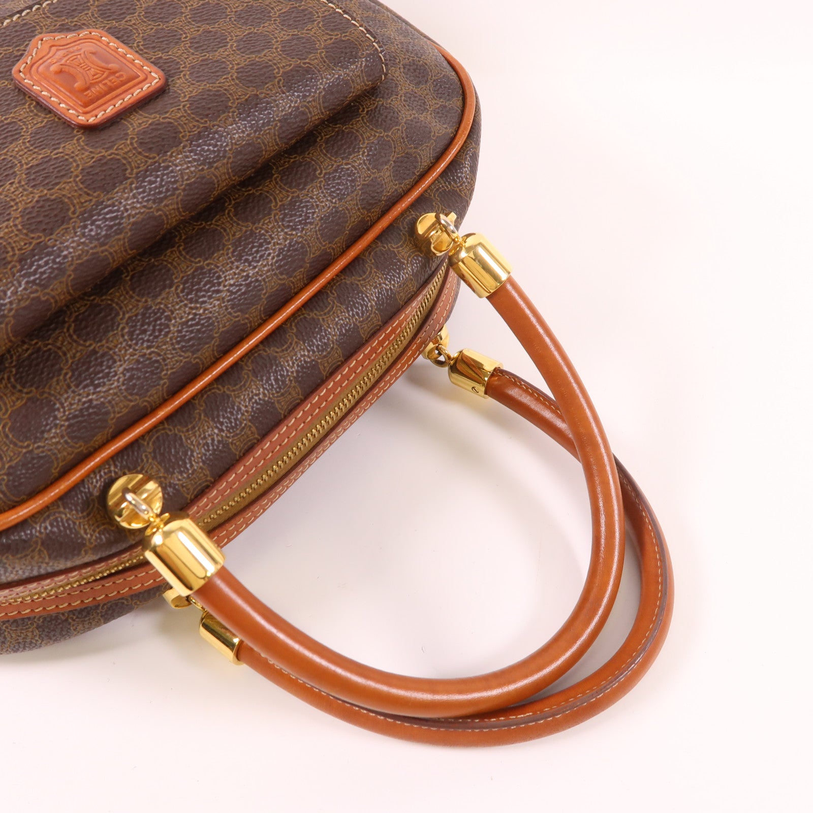 CELINE 塗層帆布Macadam Handbag金扣手挽袋