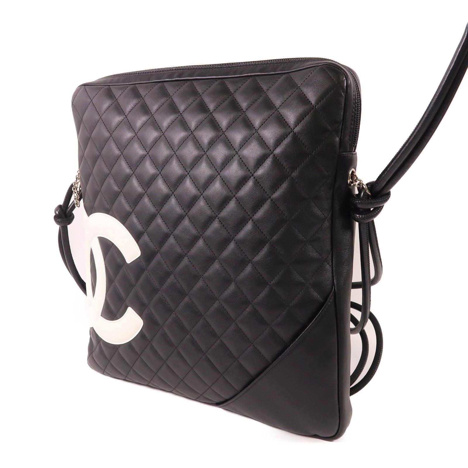 CHANEL 牛皮皮革Cambon Shoulder Bag銀扣肩背袋