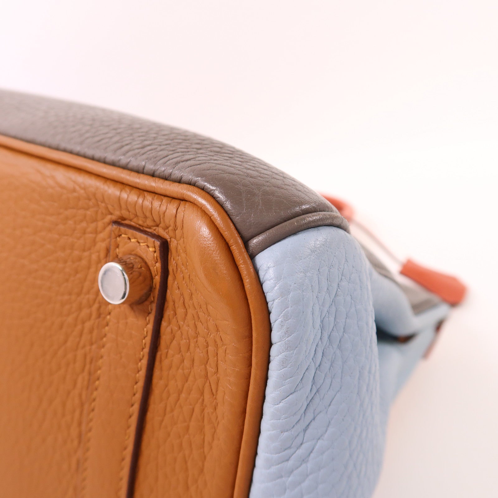 HERMES Clemence皮革Birkin 30銀扣手挽袋