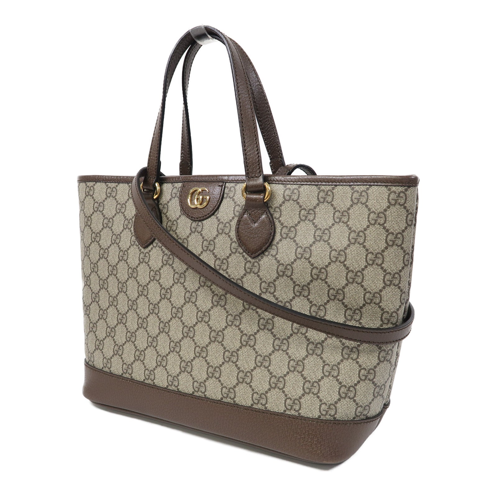 GUCCI 塗層帆布Ophidia GG金扣手挽肩背兩用袋啡色