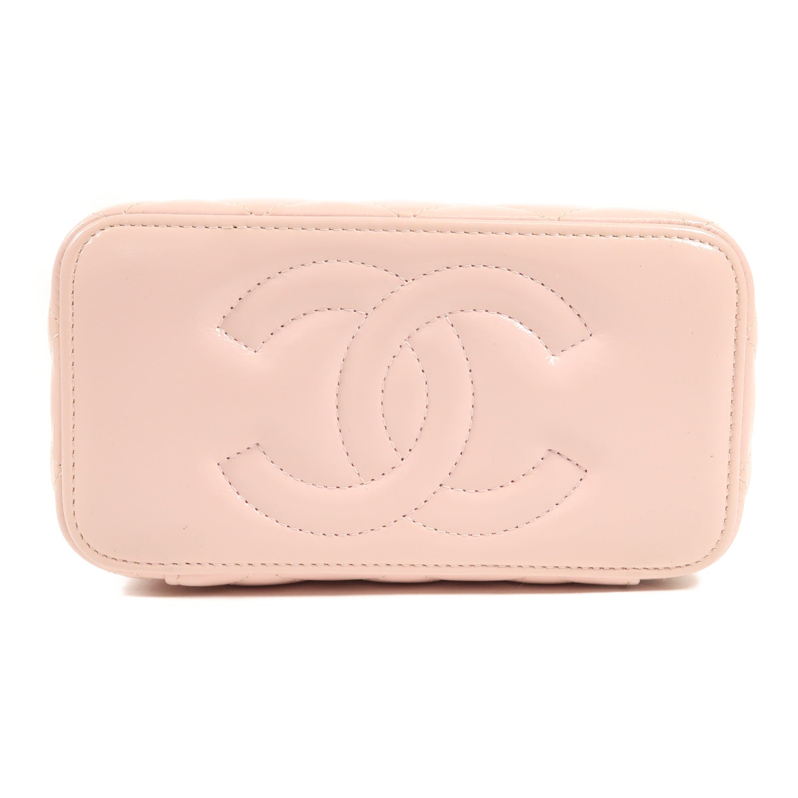 CHANEL CC GHW Vanity Case 2way Shoulder Bag Calfskin Leather Pink