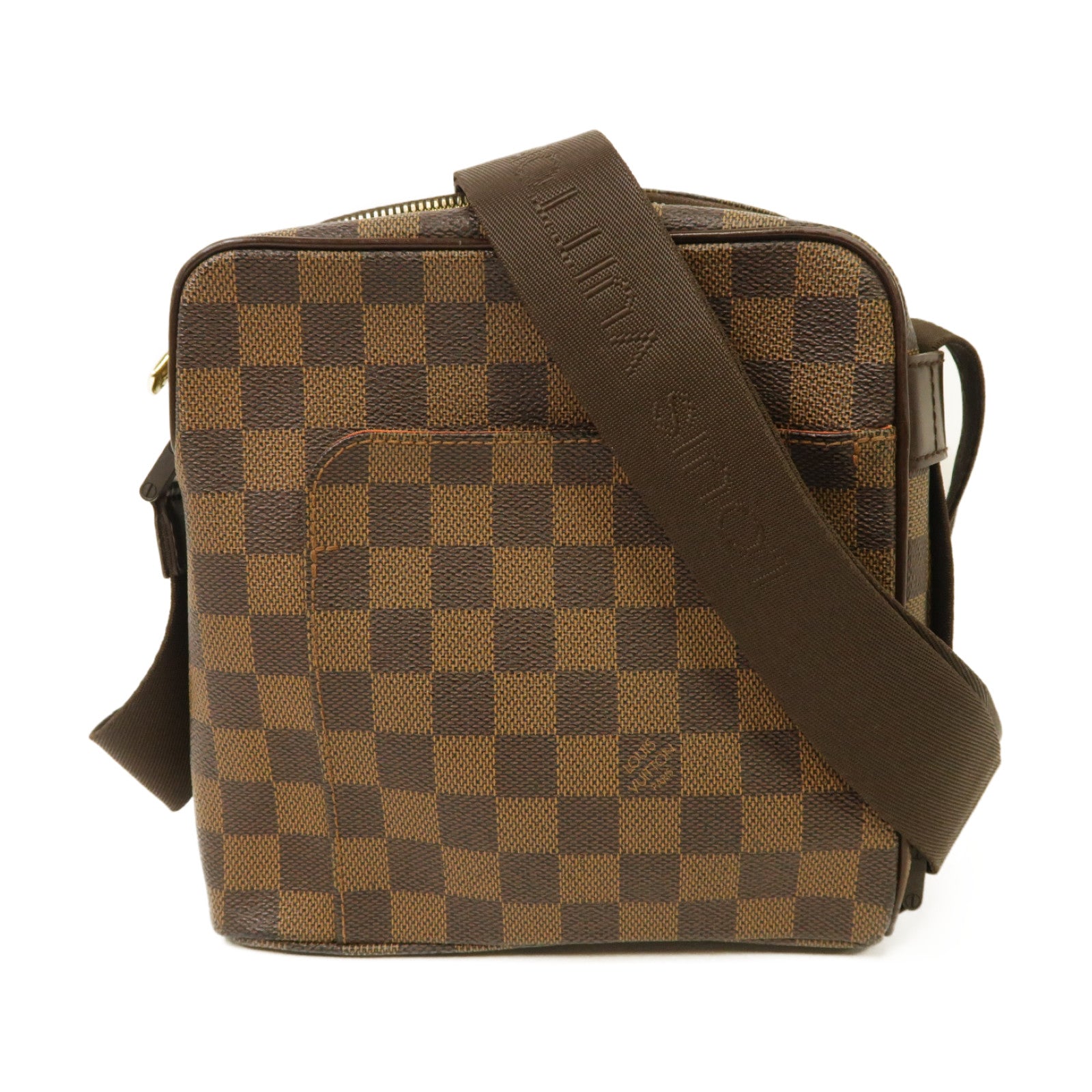 LOUIS VUITTON Damier Olav PM金扣肩背袋啡色