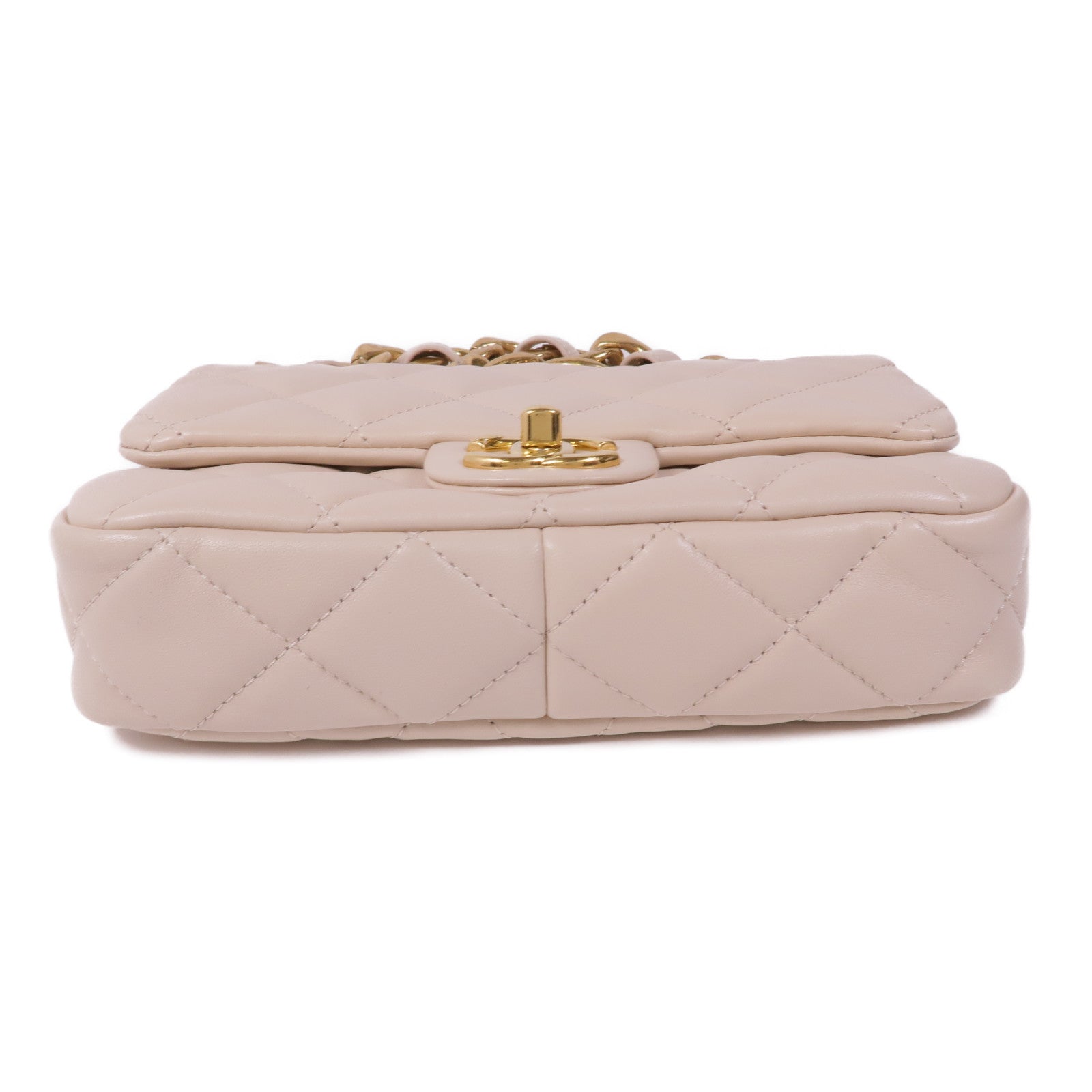 CHANEL 羊皮皮革Chain Shoulder Bag金扣鏈帶肩背袋
