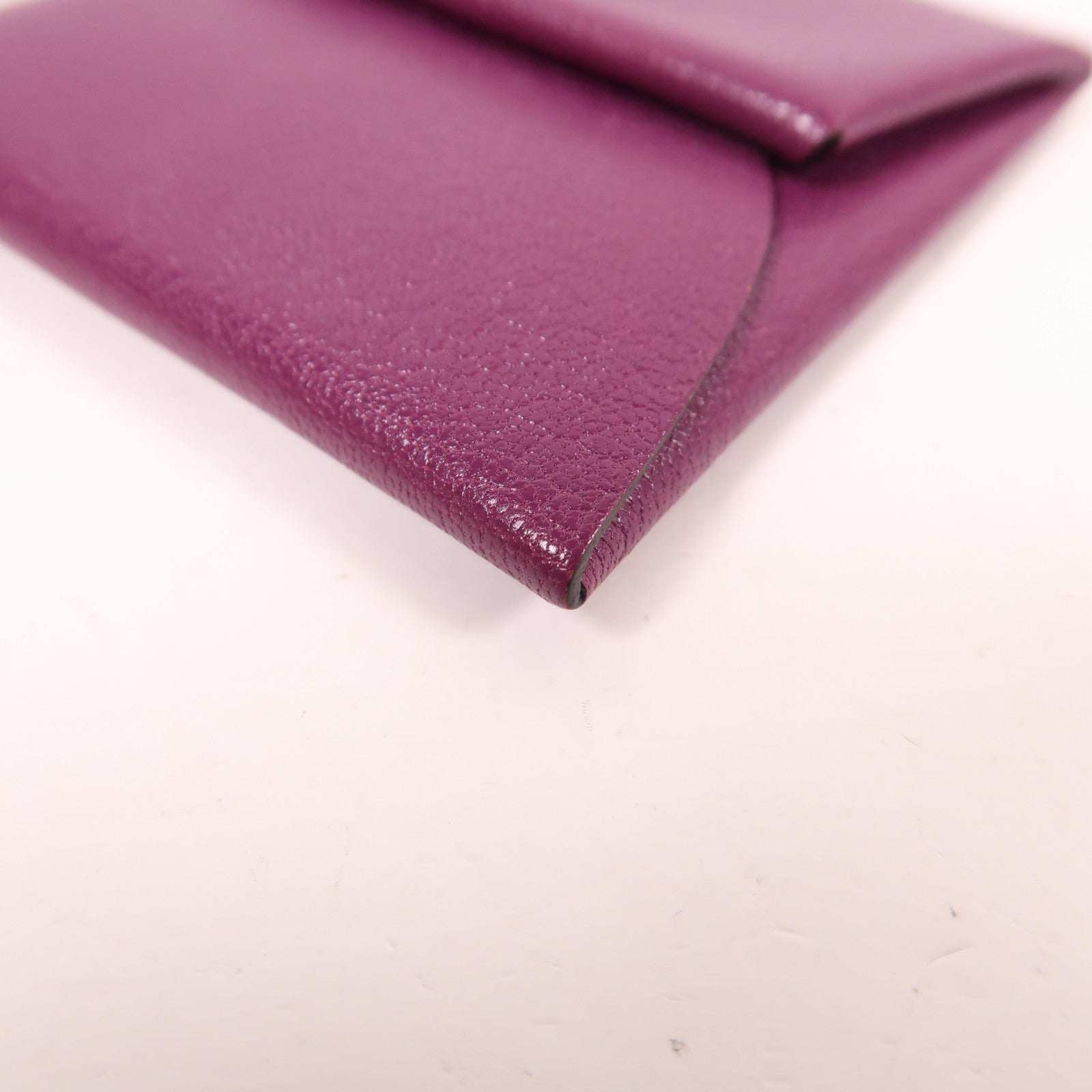 HERMES Chevre皮革Bastia Change Purse銀扣零錢包