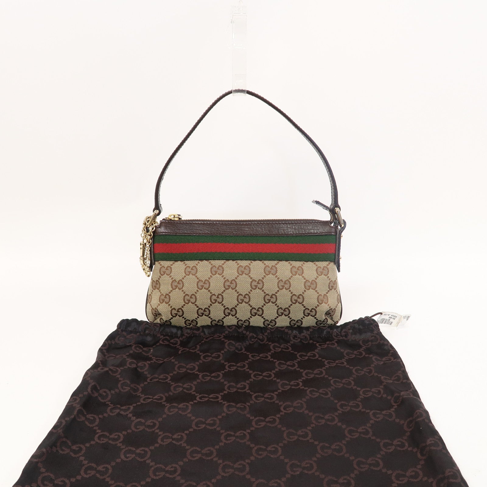 GUCCI 帆布Shoulder Bag金扣肩背袋啡色