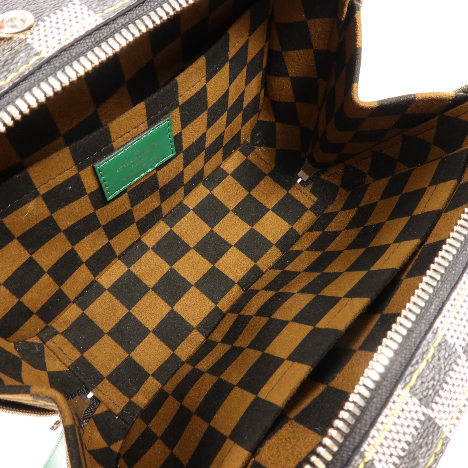 LOUIS VUITTON Damier Valisette BB銀扣手挽肩背兩用袋