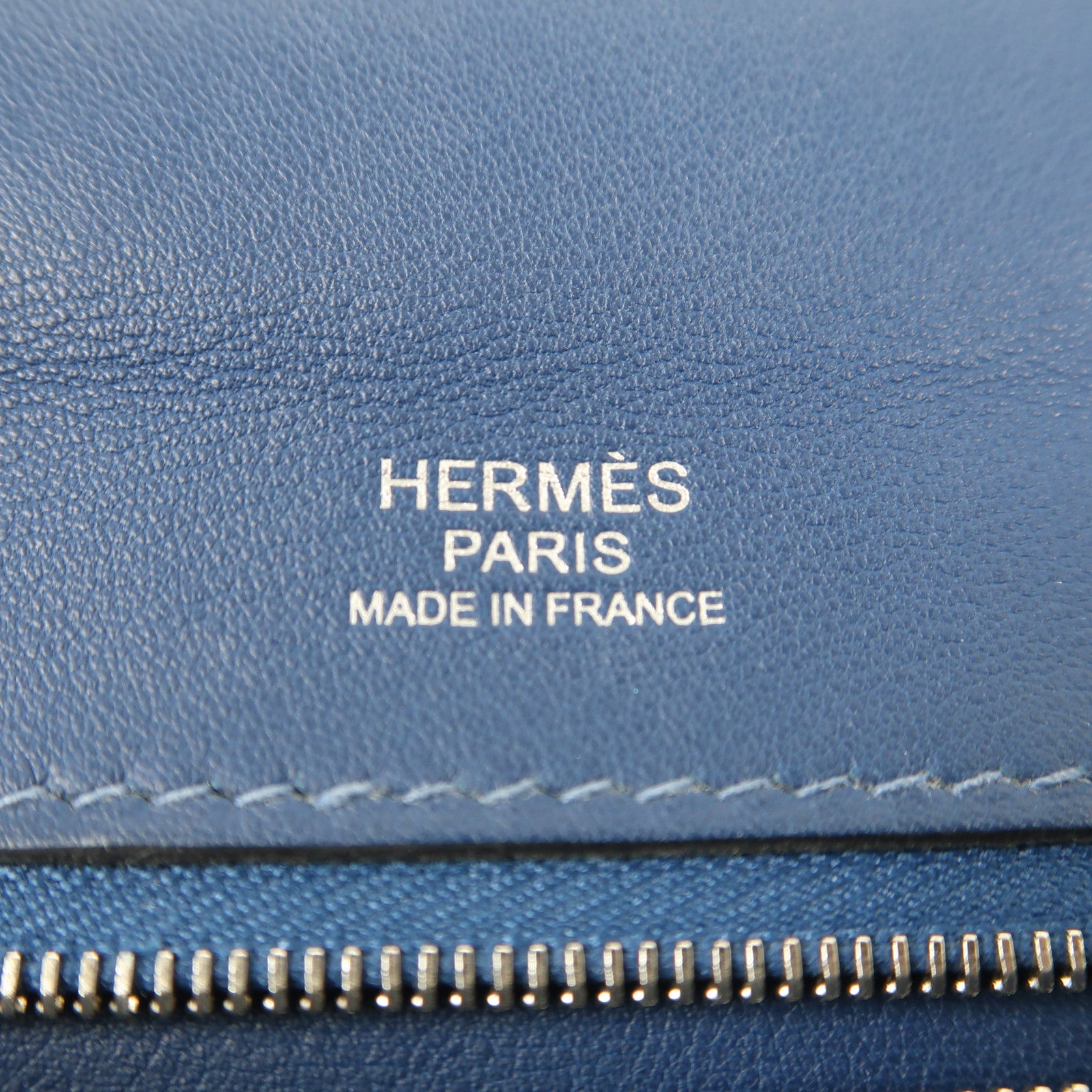 HERMES Clemence皮革24/24 29cm銀扣手挽肩背兩用袋Deep Bleu