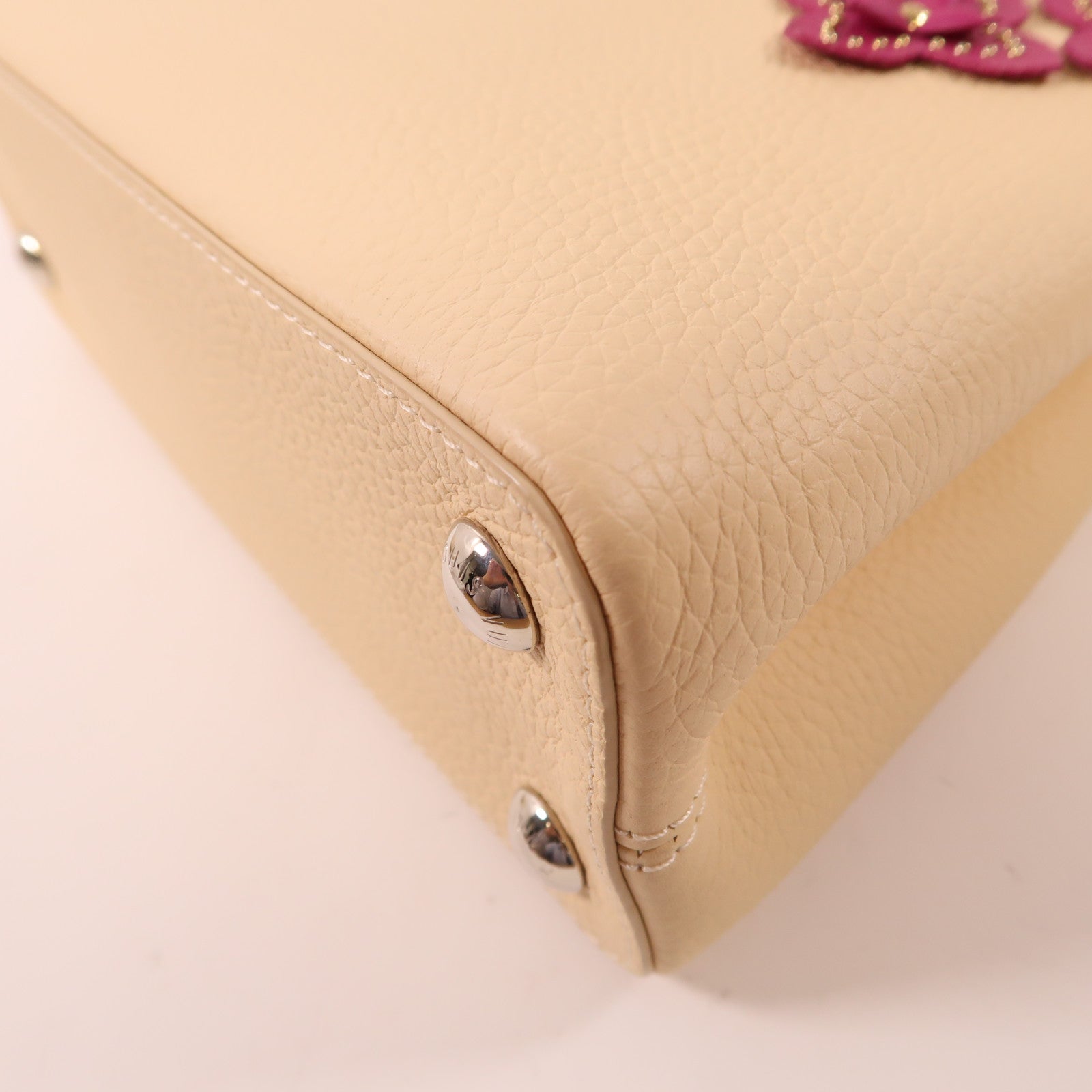 LOUIS VUITTON LV SHW Capucines BB 2 Way Bag M53661 Leather Light Beige