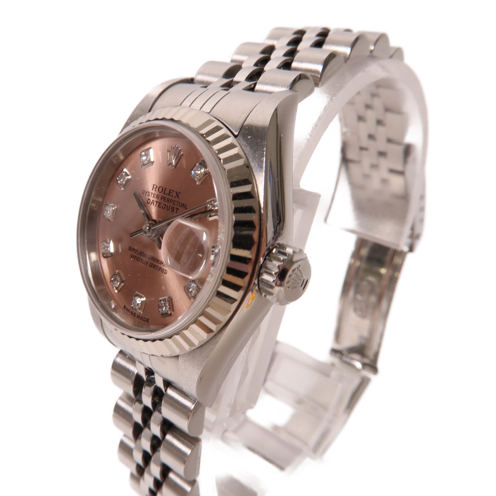 ROLEX Datejust 26mm 18K黃金/不鏽鋼手錶自動機芯粉紅色