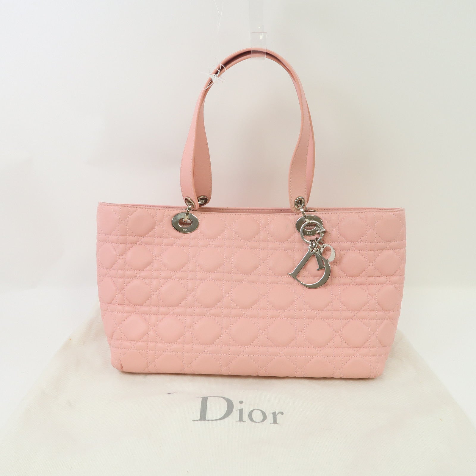 Dior 牛皮皮革Shoulder Bag銀扣肩背袋粉紅色