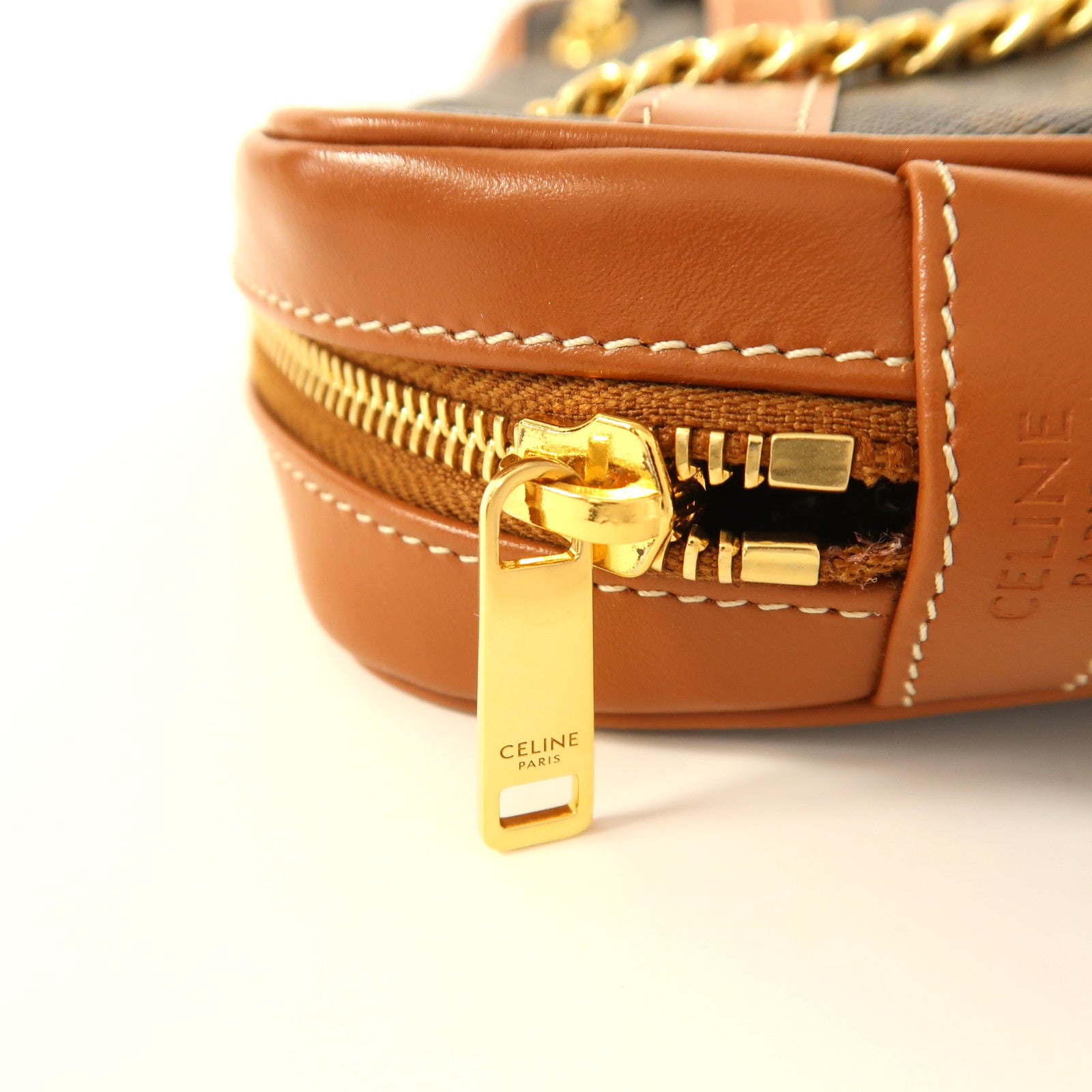 CELINE 塗層帆布Small Patapans金扣鏈帶肩背袋