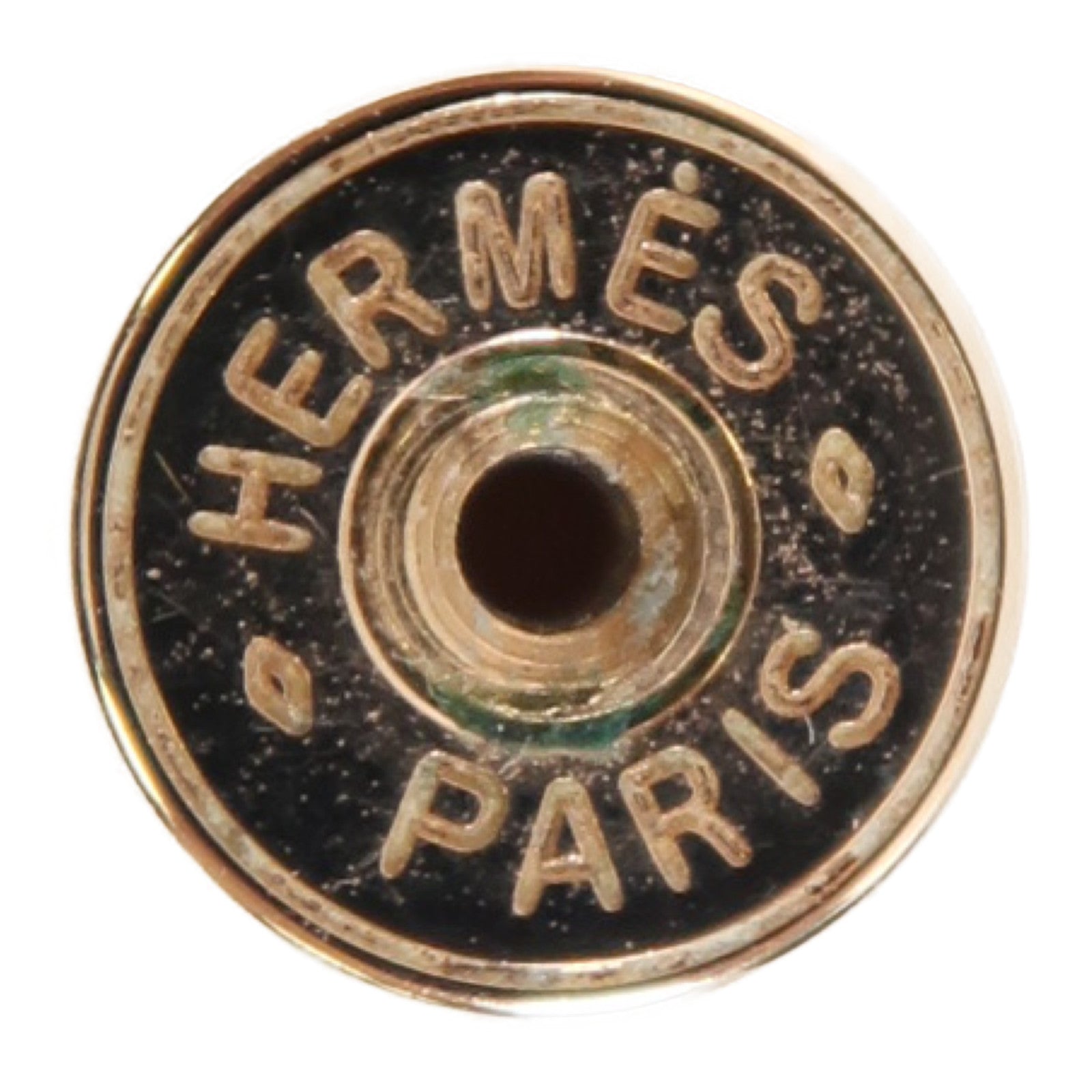 HERMES 金屬Cage d'h Earrings耳環白色/金色