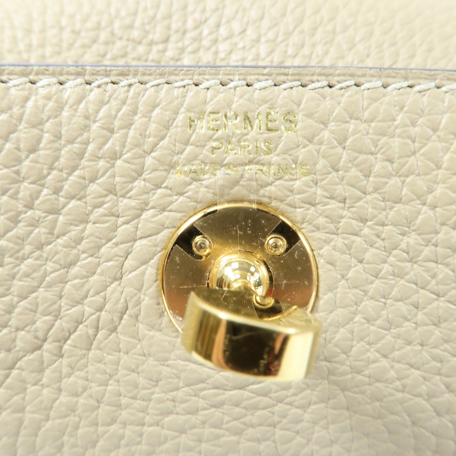 HERMES Clemence皮革Mini Lindy金扣手挽肩背兩用袋Trench