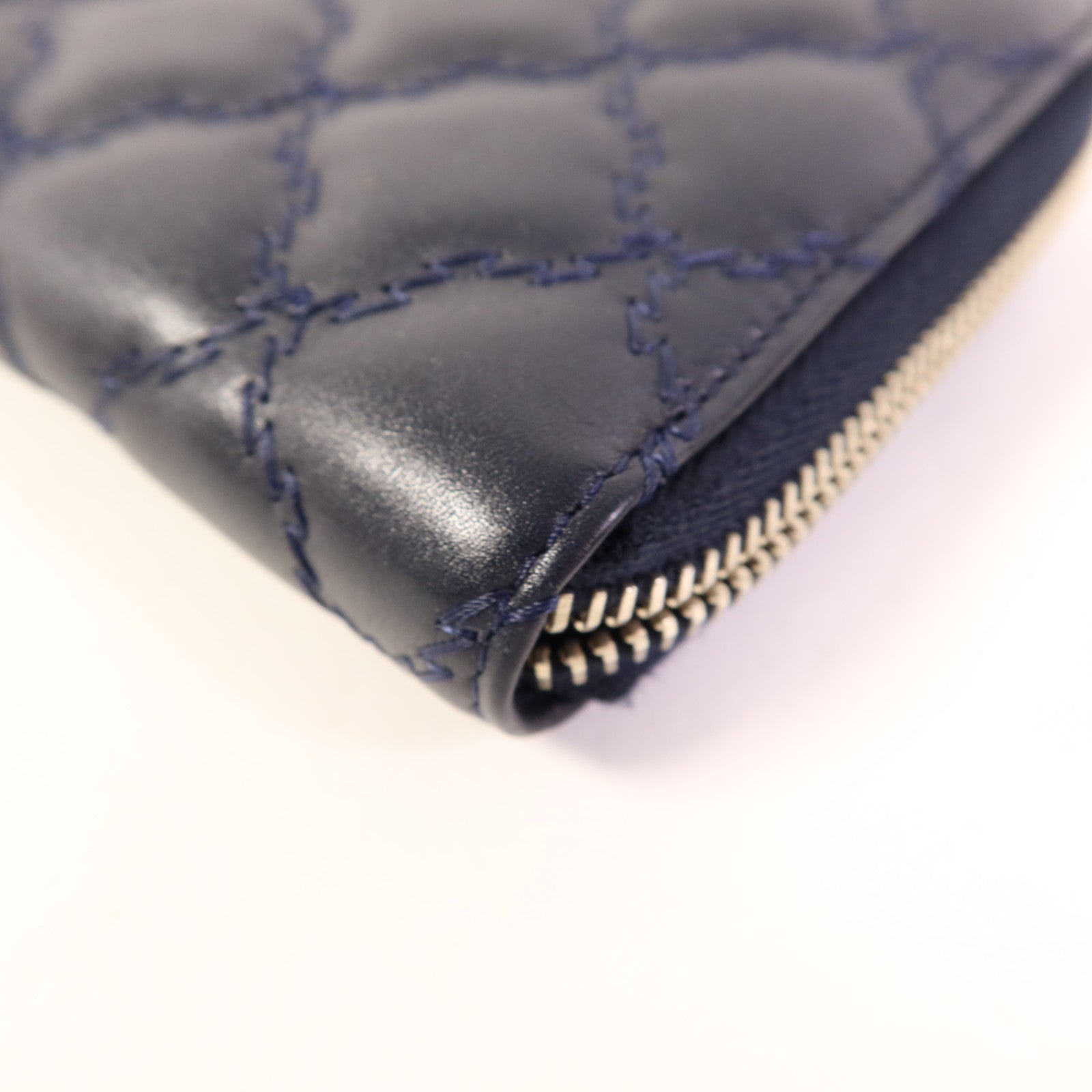 CHANEL 牛皮皮革Wallet銀扣長錢包