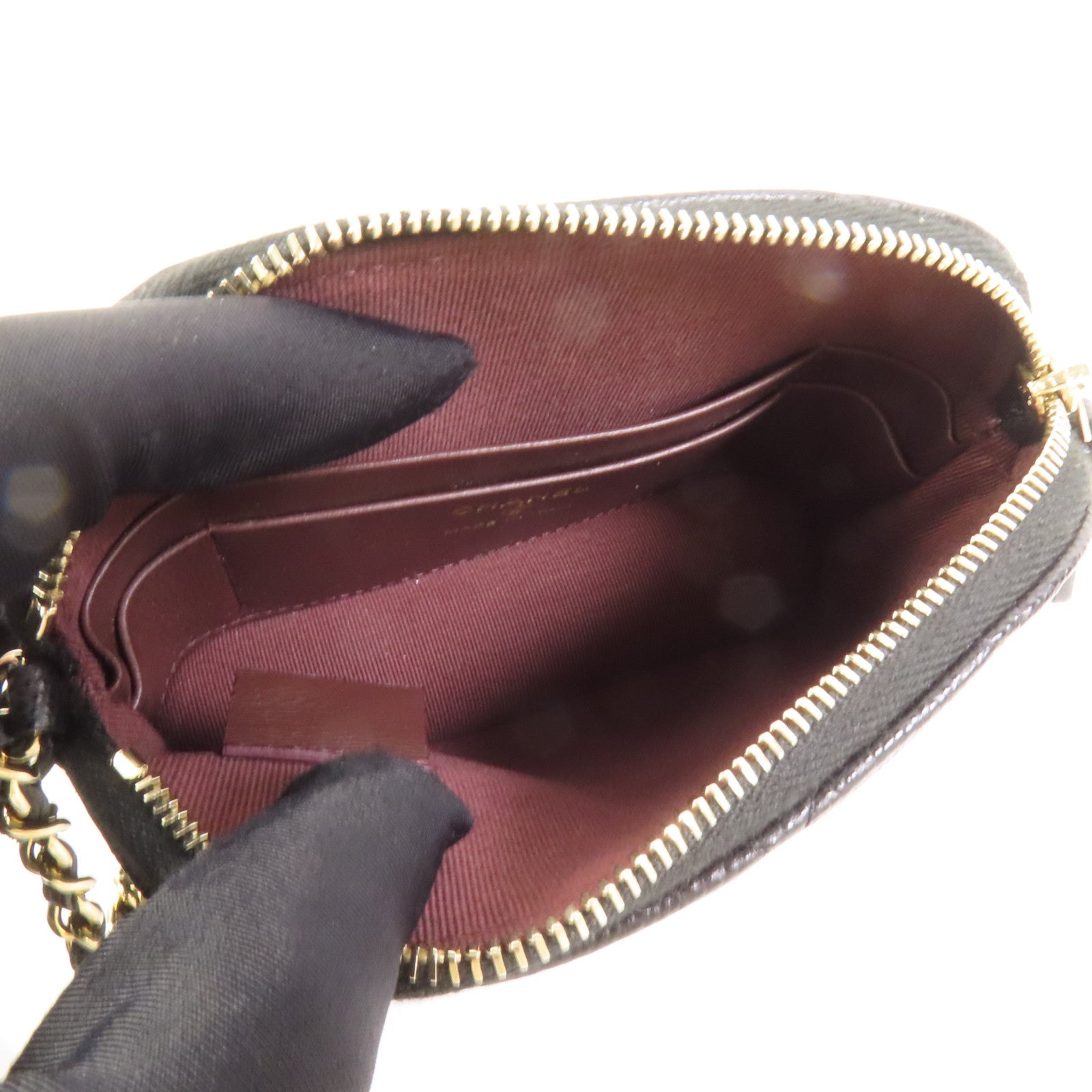 CHANEL 牛皮皮革Chain Shoulder金扣鏈帶肩背袋