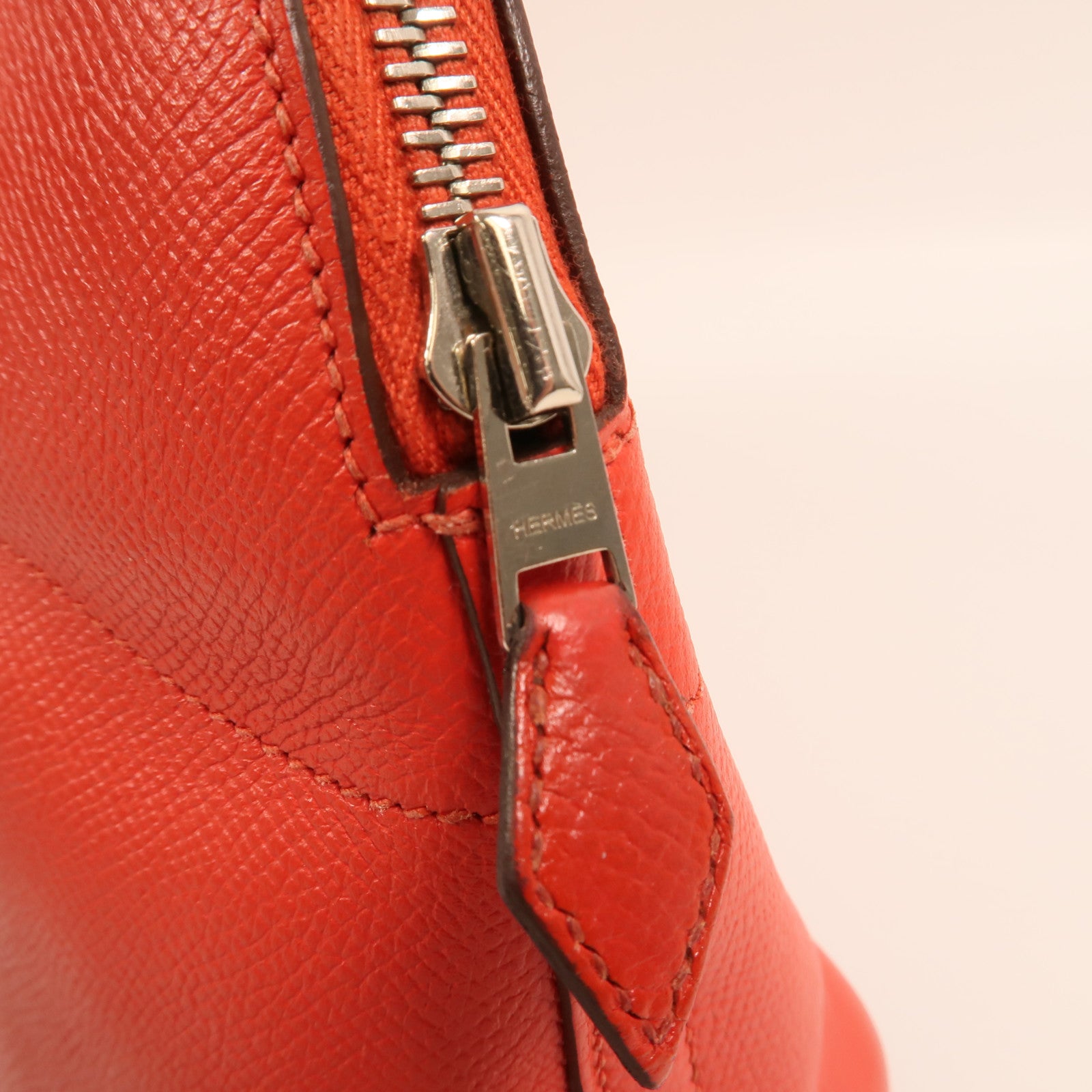 HERMES Epsom皮革Bolide 27銀扣手挽肩背兩用袋Rouge Tomate