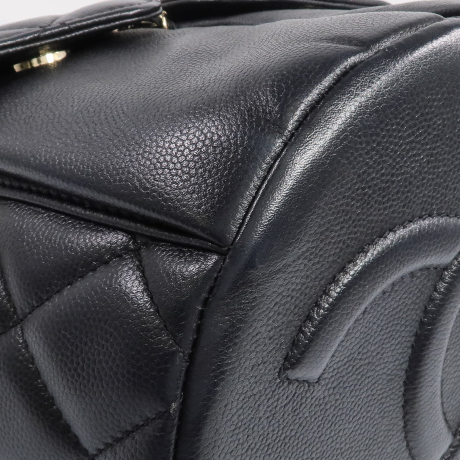 CHANEL 牛皮皮革Backpack金扣背包