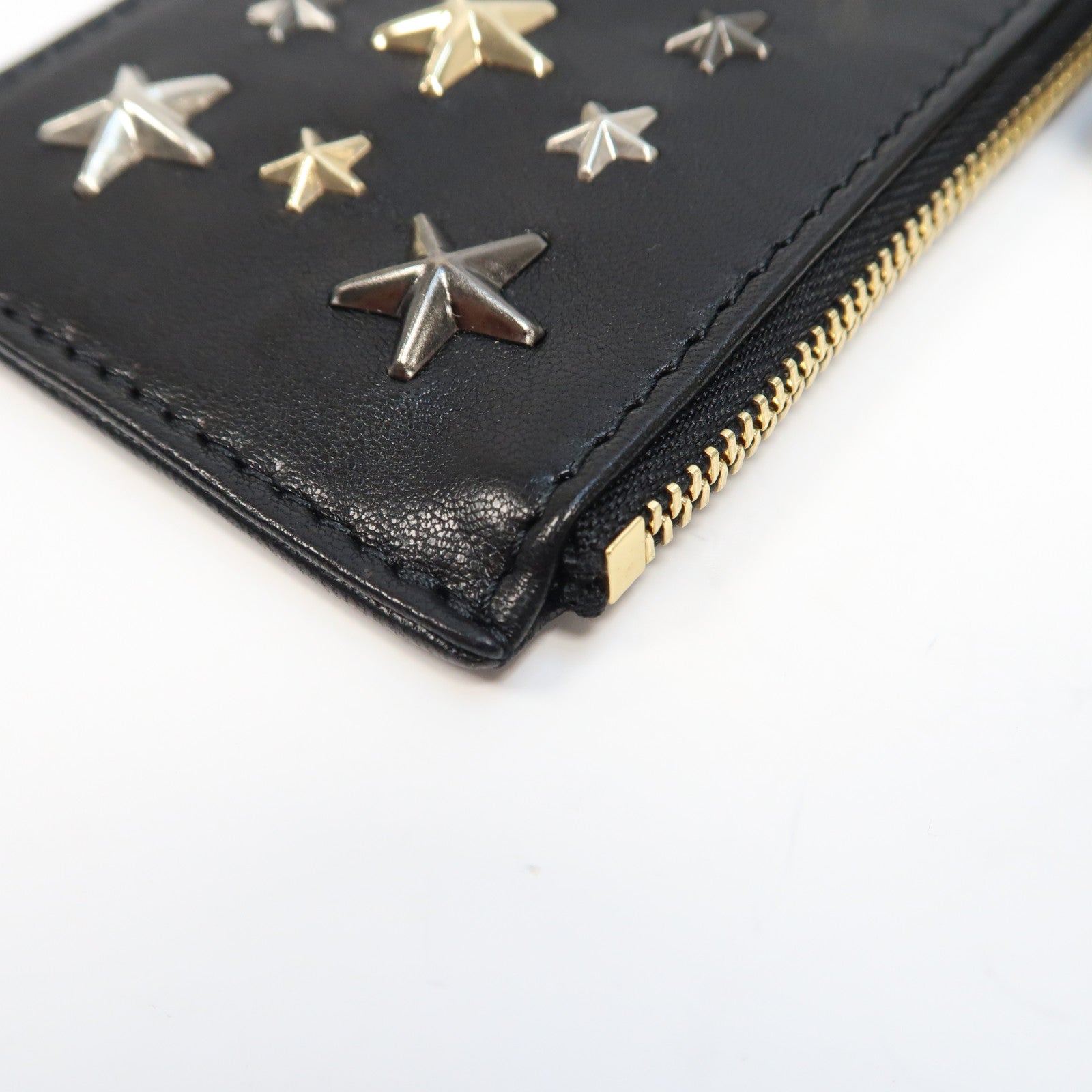 JIMMY CHOO 羊皮皮革Coin Key Case鎖匙/零錢包黑色