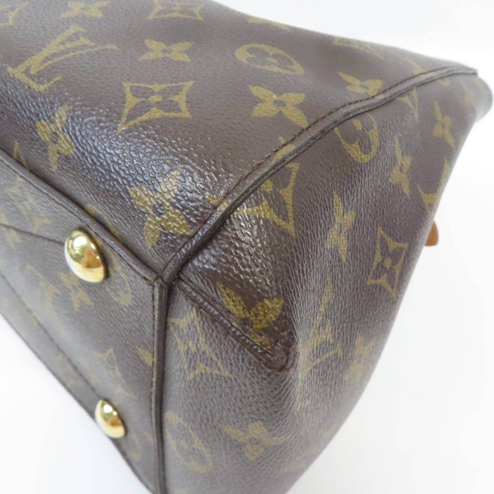 LOUIS VUITTON Monogram Montaigne金扣手挽肩背兩用袋啡色