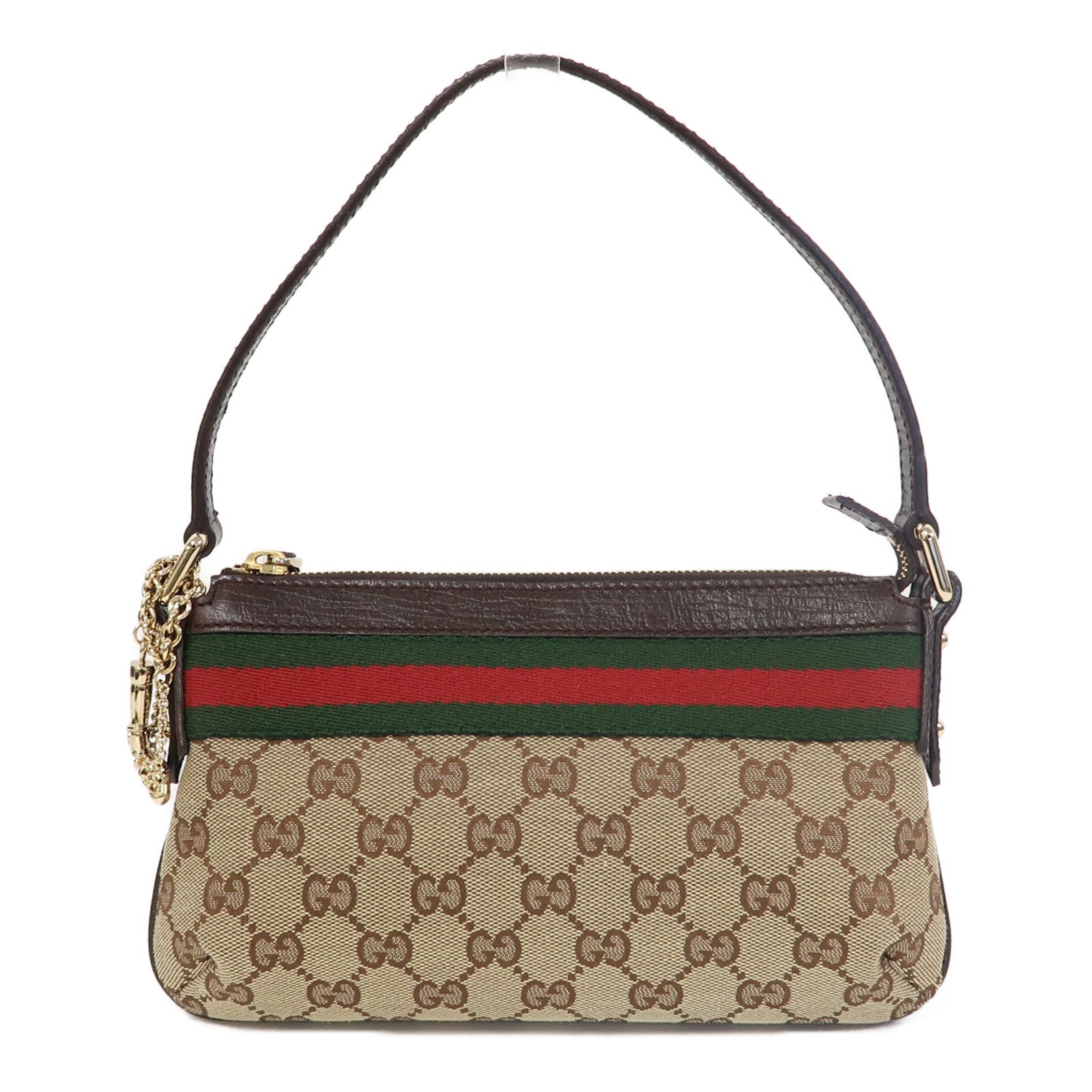 GUCCI 帆布Shoulder Bag金扣肩背袋啡色