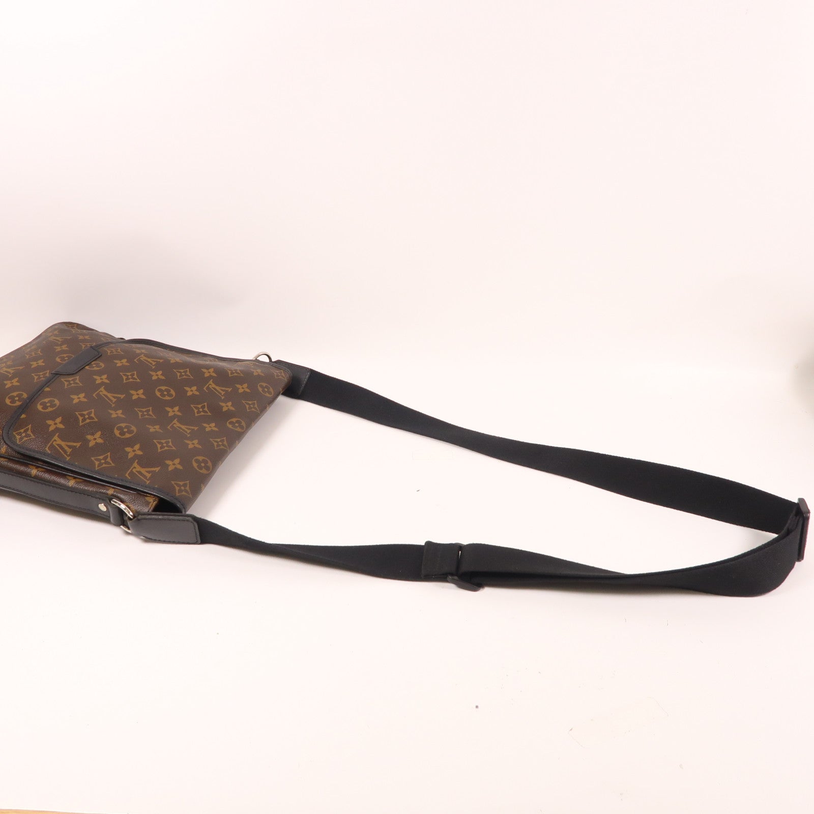 LOUIS VUITTON Monogram Macassar Bass銀扣肩背袋棕色