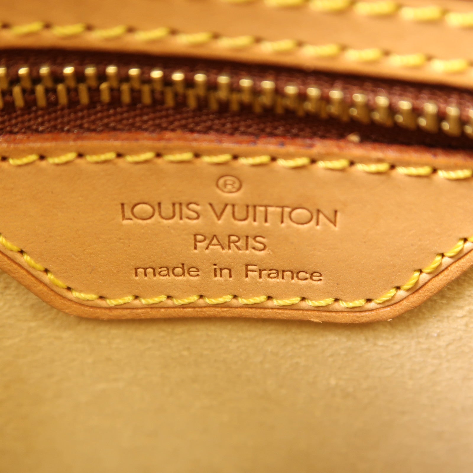 LOUIS VUITTON Monogram Looping MM金扣肩背袋棕色