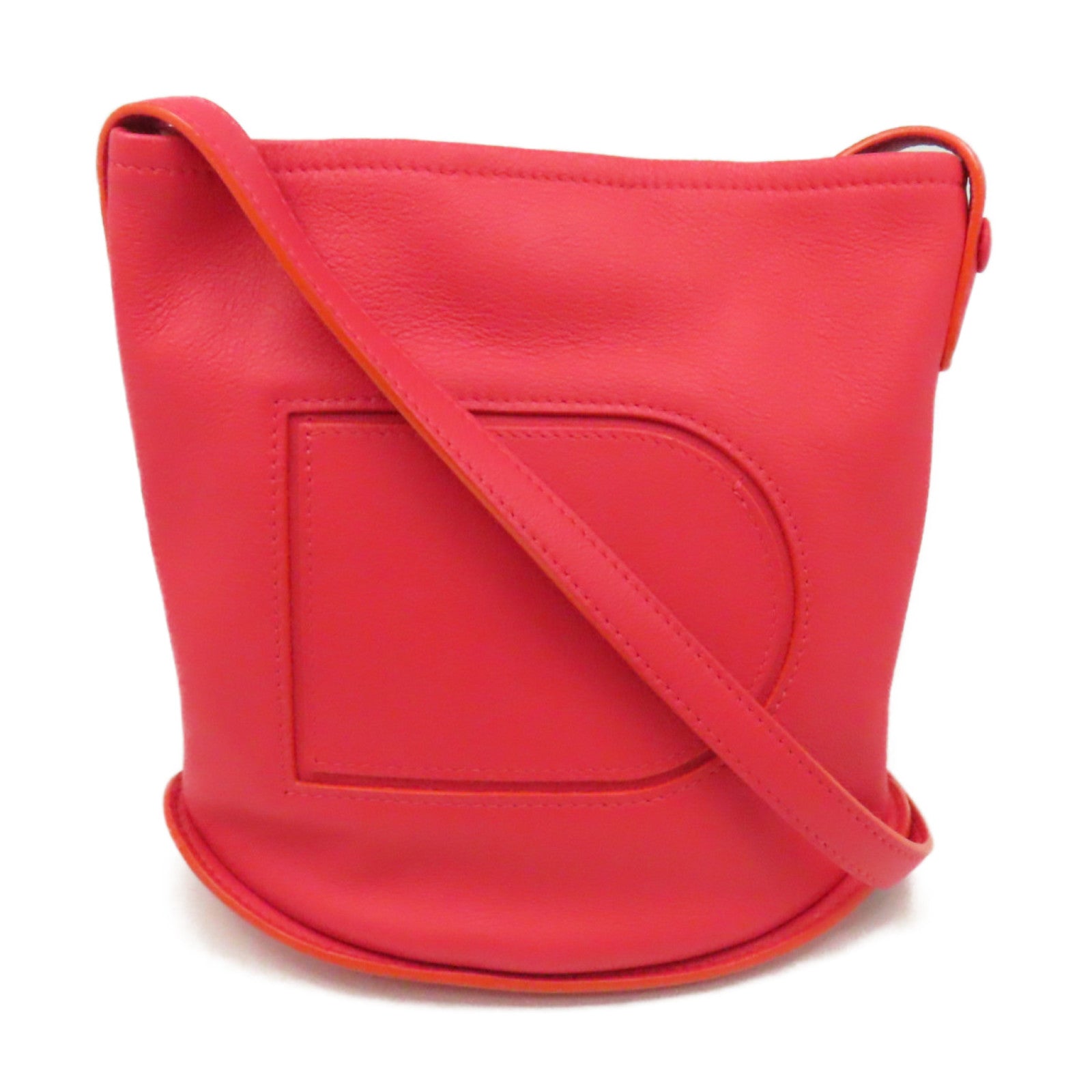 SELECTION 【激減優惠】牛皮皮革Delvaux Shoulder Bag肩背袋珊瑚紅色