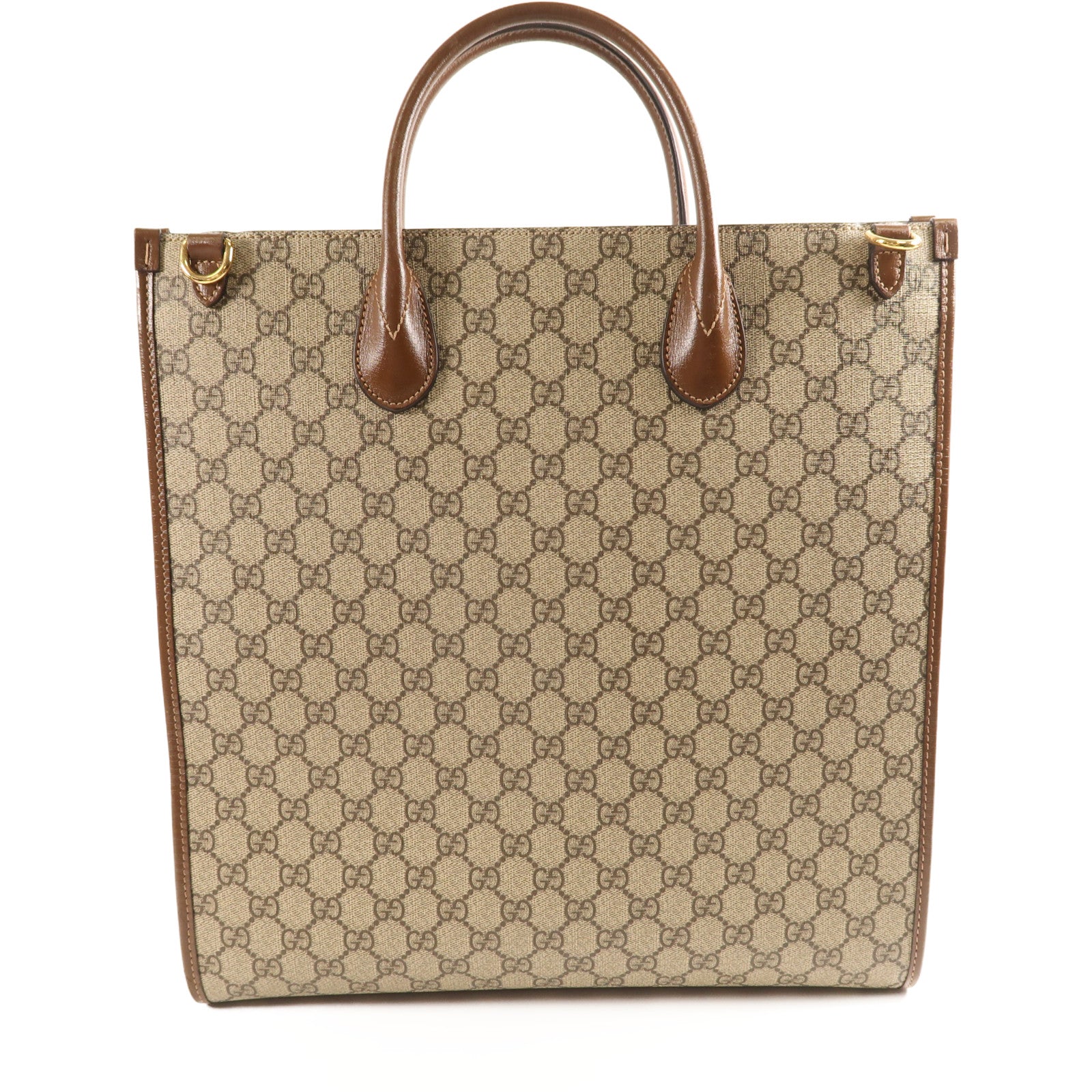 GUCCI 塗層帆布GG Supreme金扣手挽肩背兩用袋