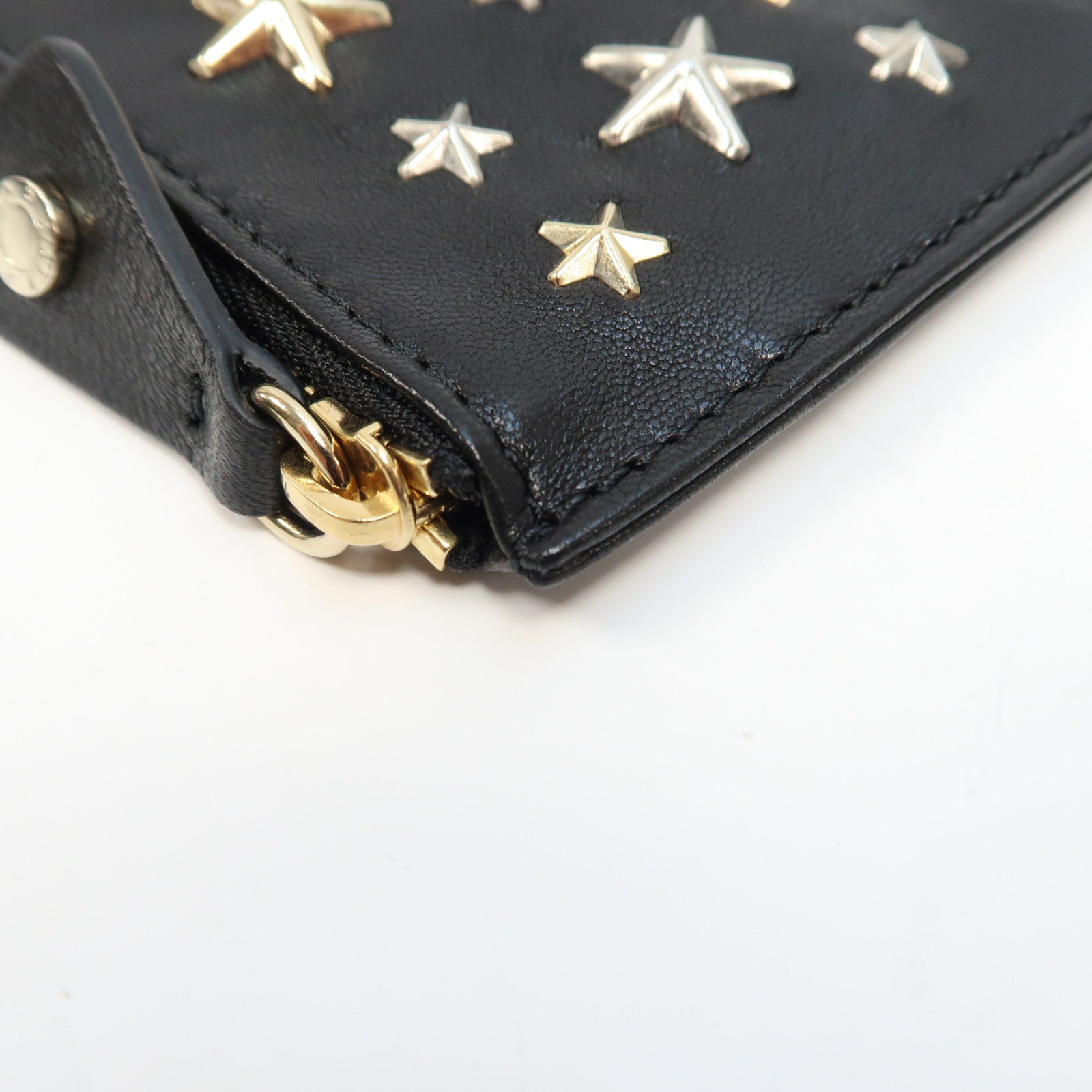 JIMMY CHOO 羊皮皮革Coin Key Case鎖匙/零錢包黑色