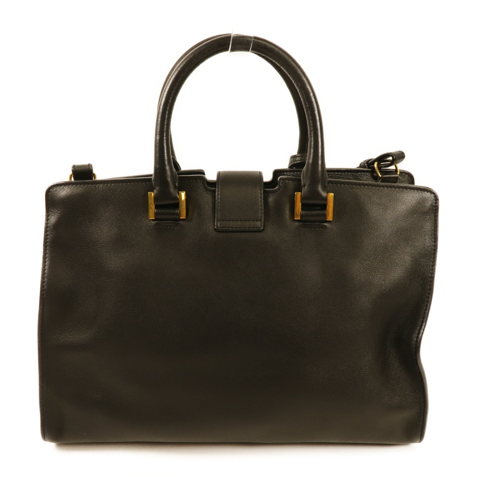 SAINT LAURENT 牛皮皮革2 Way Shoulder金扣手挽肩背兩用袋黑色