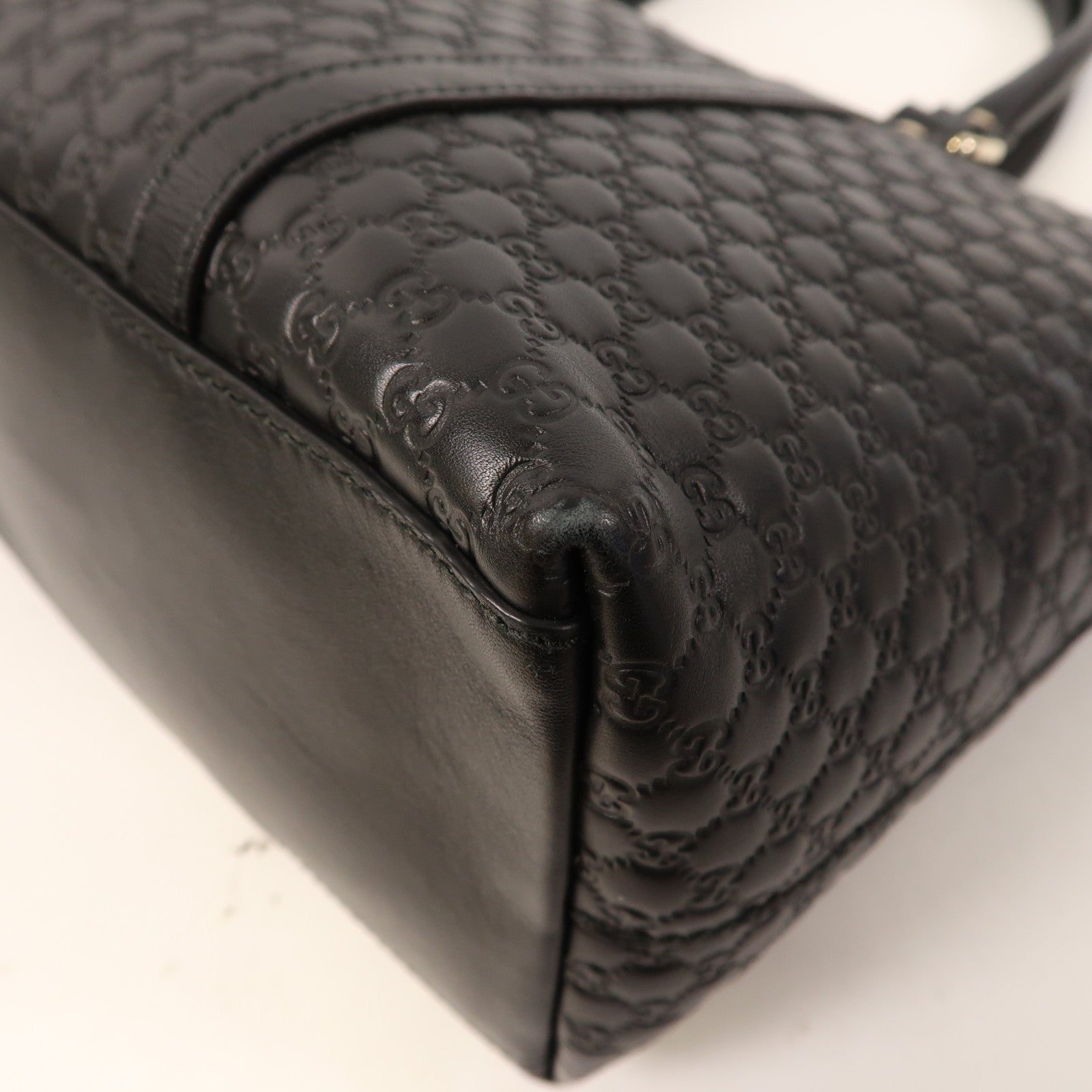 GUCCI 牛皮皮革Guccissima 2 Way Shoulder金扣手挽肩背兩用袋黑色