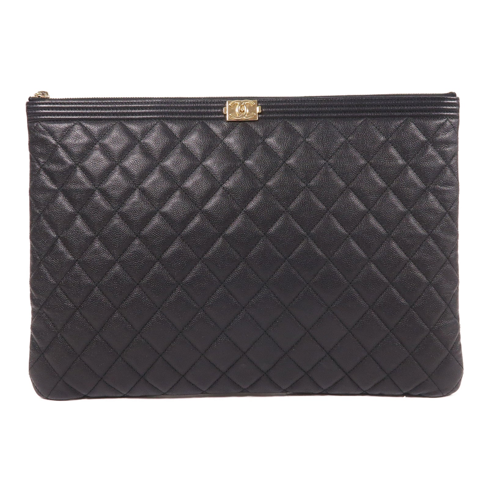 CHANEL 牛皮皮革Clutch金扣手拿包