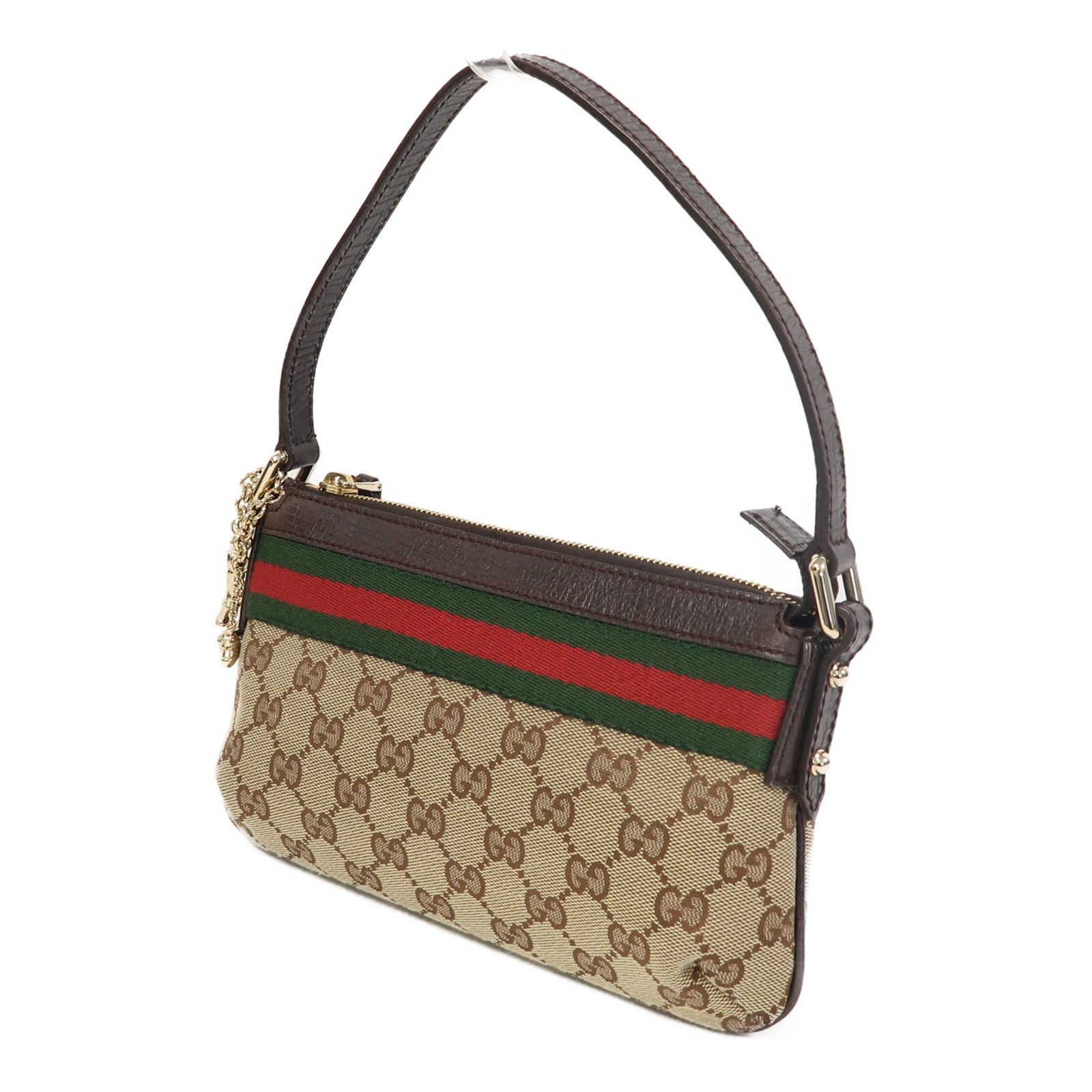 GUCCI 帆布Shoulder Bag金扣肩背袋啡色