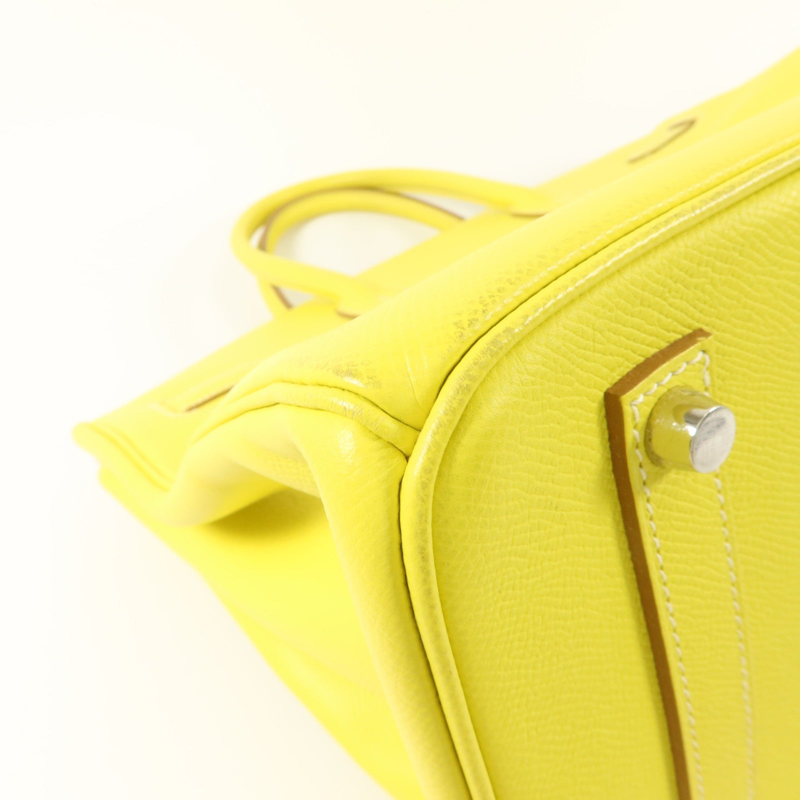 HERMES Epsom皮革Birkin 35手挽袋Lime/Gris Perle