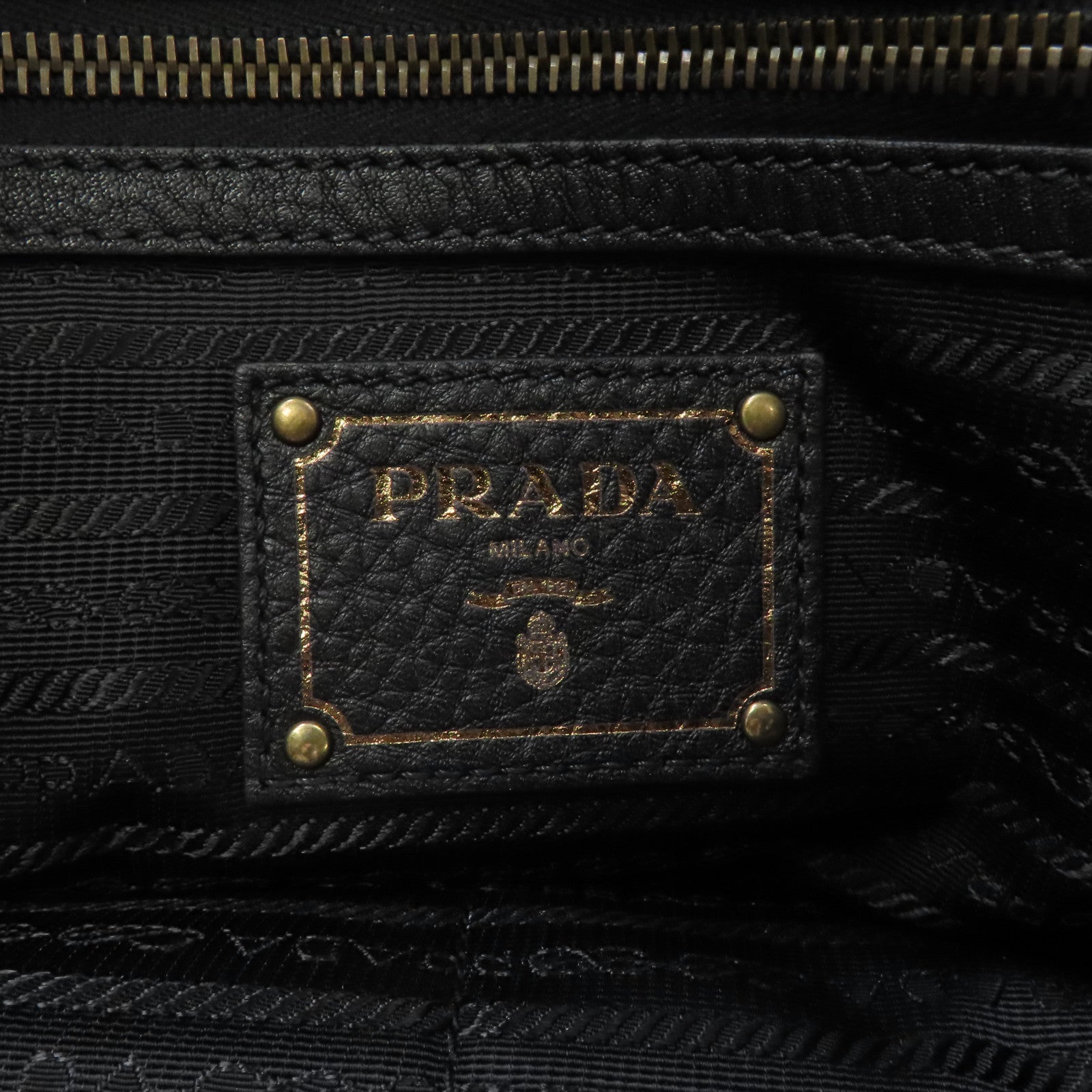 PRADA 尼龍/皮革2 Way Shoulder金扣手挽肩背兩用袋黑色