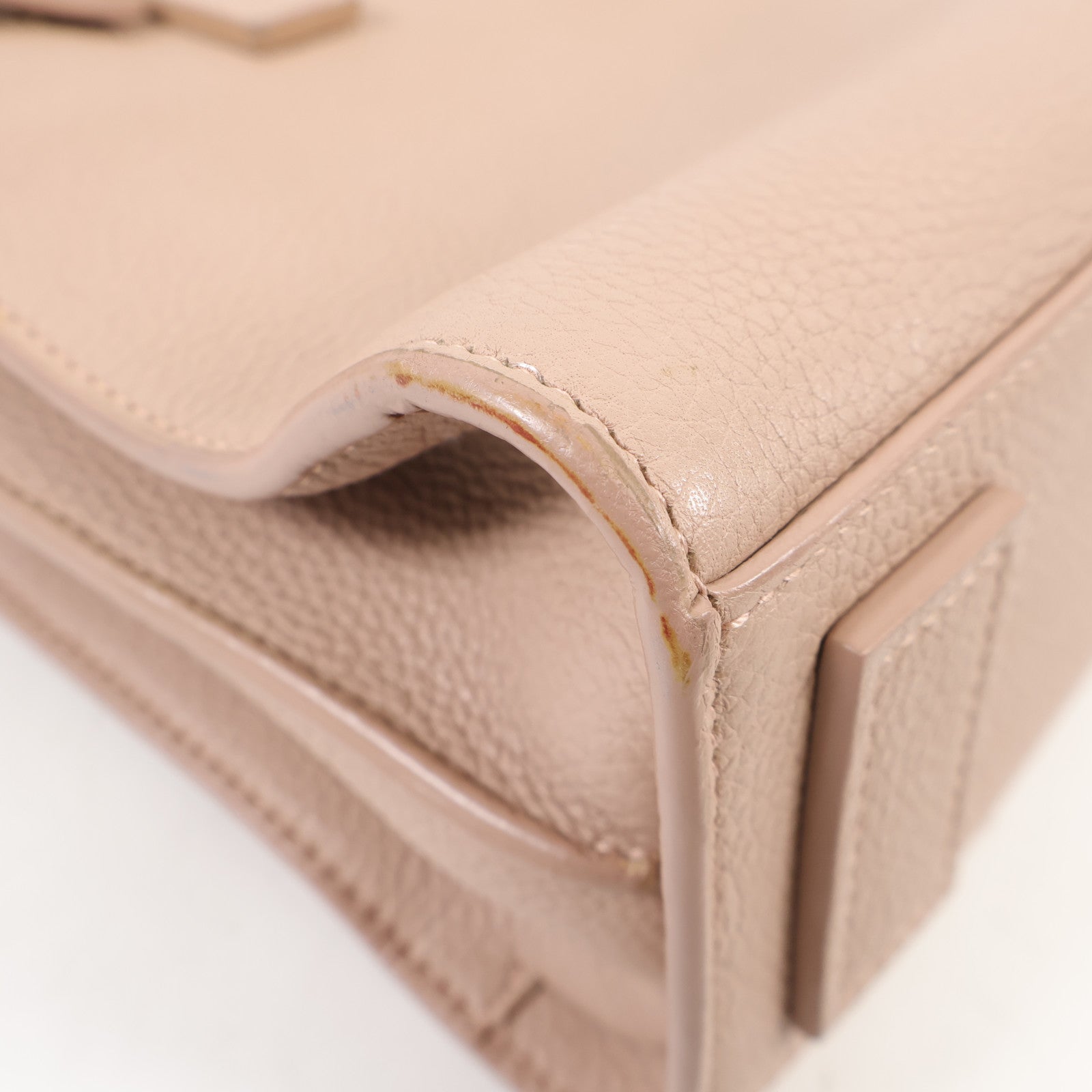 YVES SAINT LAURENT 牛皮皮革2 way Shoulder Bag銀扣手挽肩背兩用袋