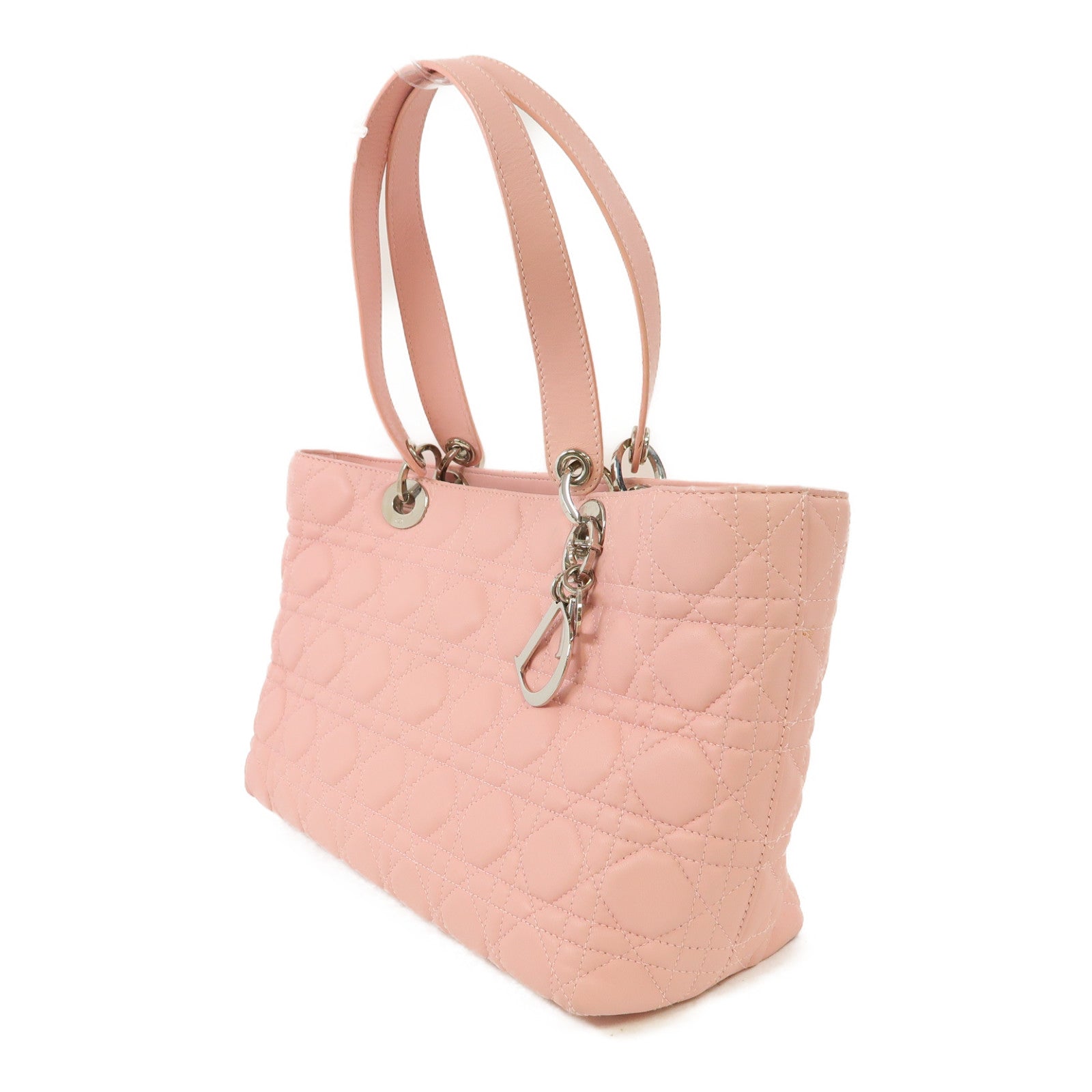 Dior 牛皮皮革Shoulder Bag銀扣肩背袋粉紅色