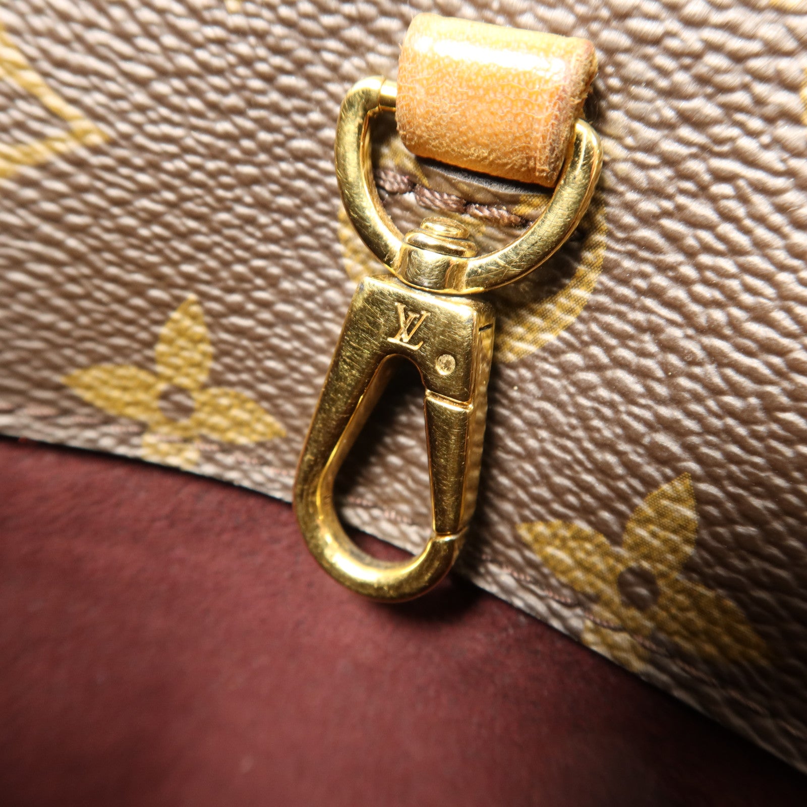 LOUIS VUITTON Monogram Montaigne BB金扣手挽肩背兩用袋棕色