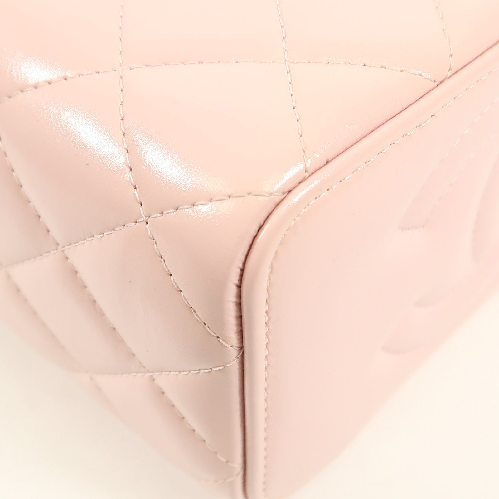 CHANEL CC GHW Vanity Case 2way Shoulder Bag Calfskin Leather Pink