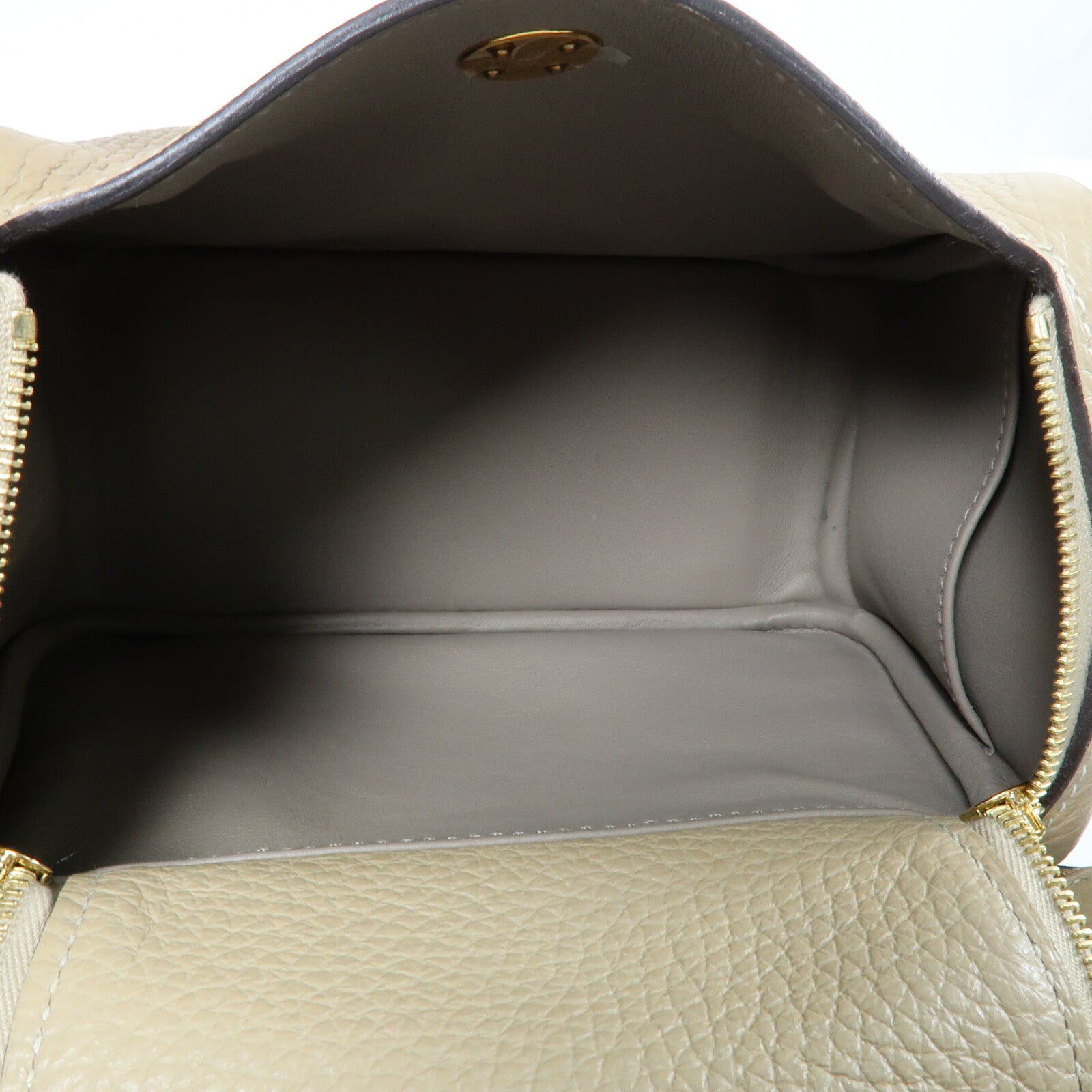 HERMES Clemence皮革Mini Lindy金扣手挽肩背兩用袋Trench