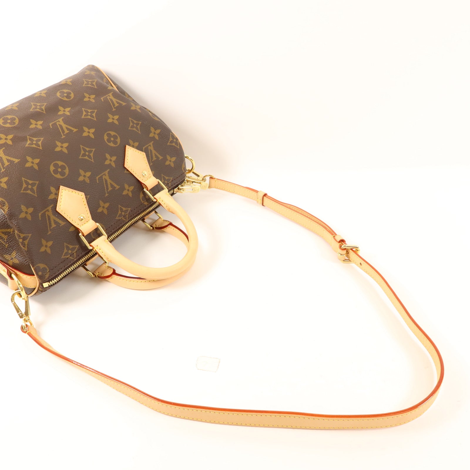 LOUIS VUITTON Monogram Speedy 25 Bandouliere金扣手挽肩背兩用袋