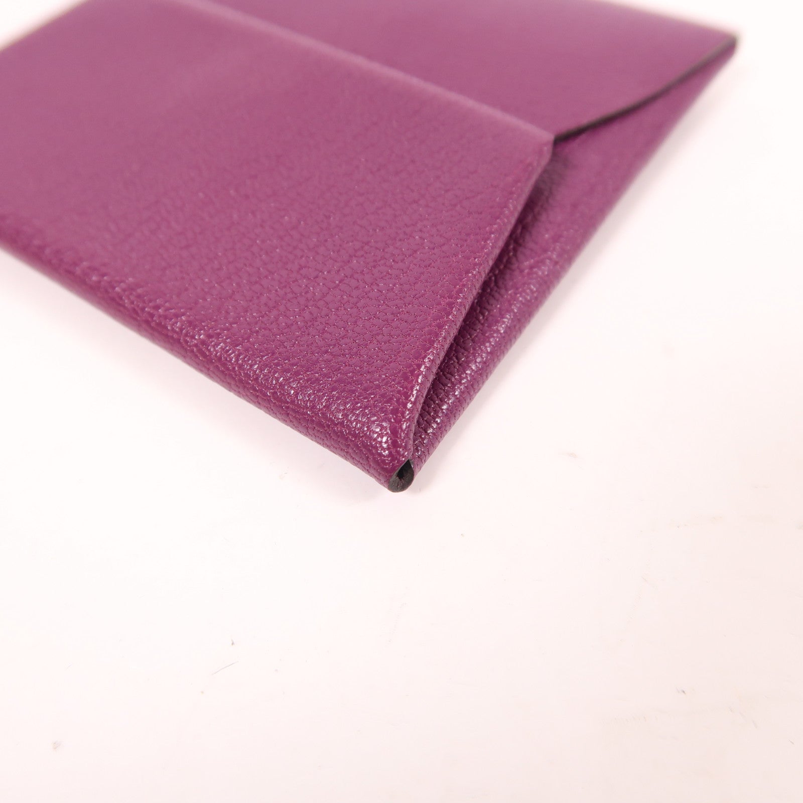 HERMES Chevre皮革Bastia Change Purse銀扣零錢包
