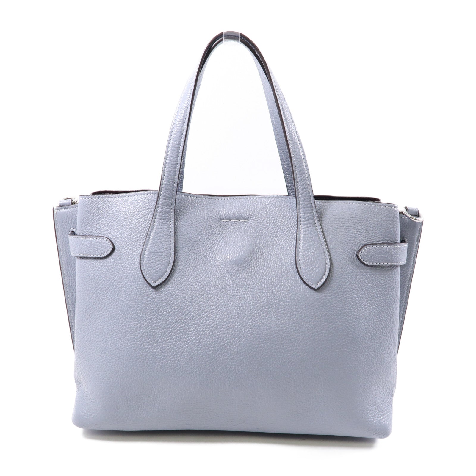 COACH 牛皮皮革Shoulder Bag銀扣手挽肩背兩用袋藍色