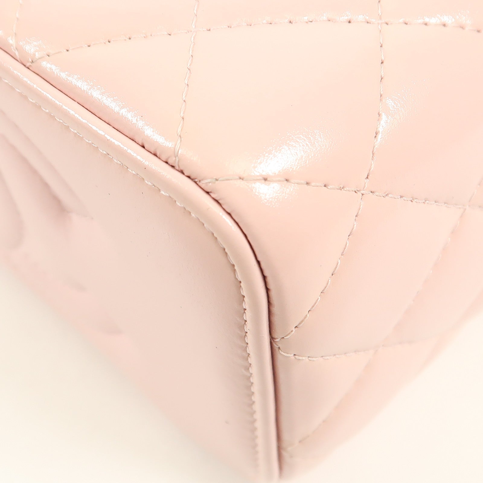 CHANEL CC GHW Vanity Case 2way Shoulder Bag Calfskin Leather Pink