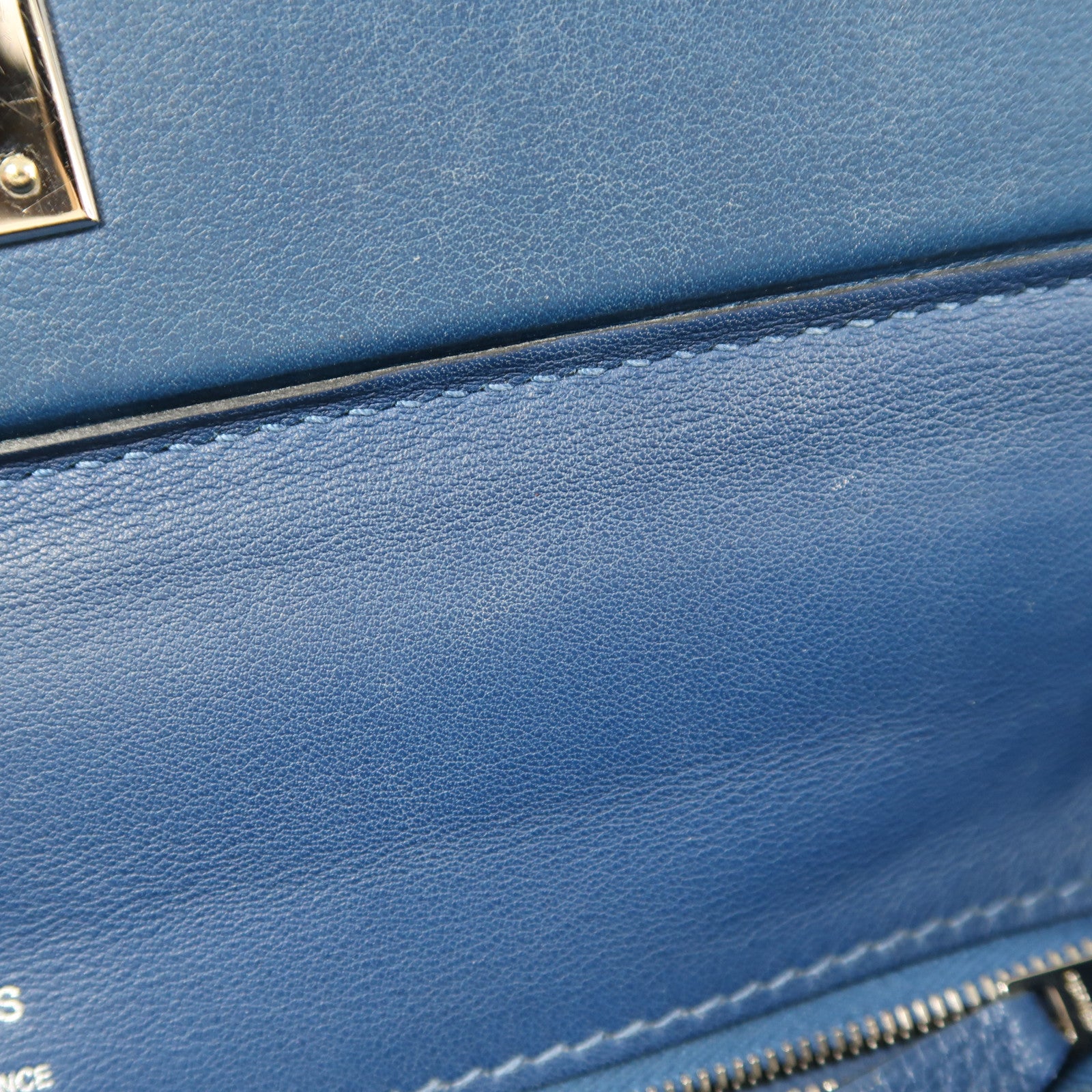HERMES Clemence皮革24/24 29cm銀扣手挽肩背兩用袋Deep Bleu