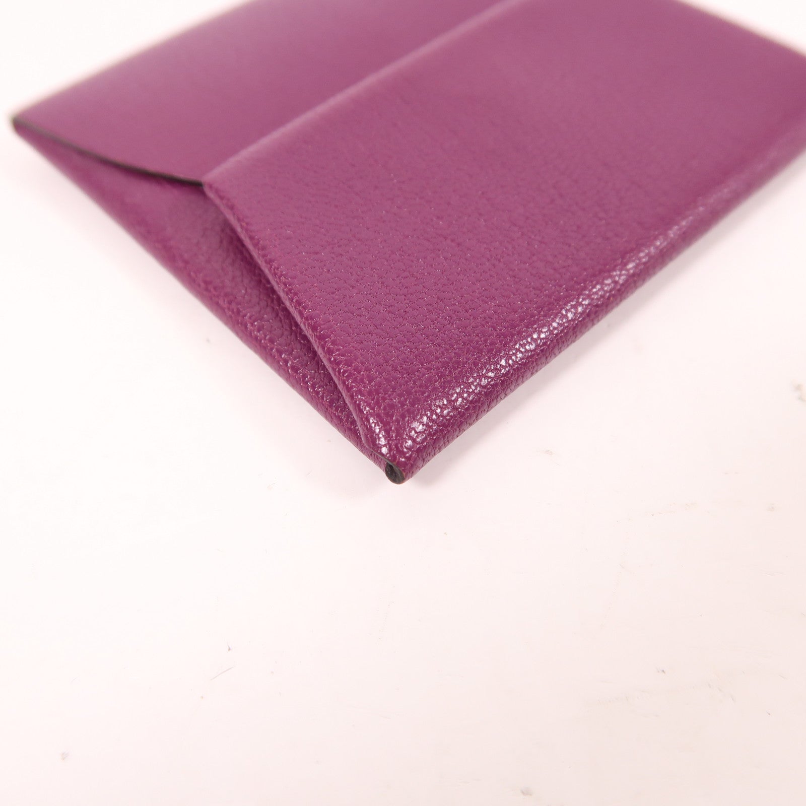 HERMES Chevre皮革Bastia Change Purse銀扣零錢包